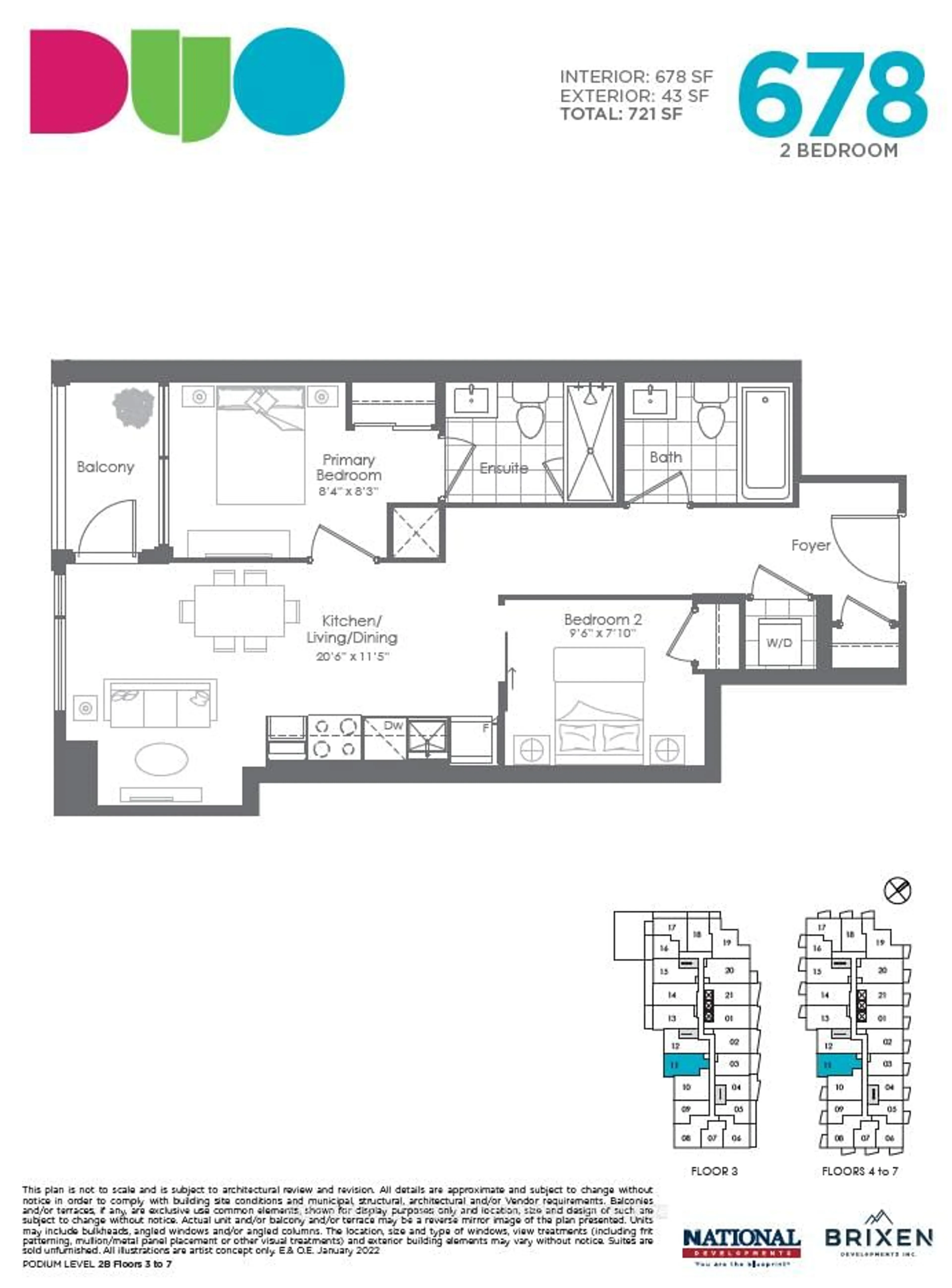 Floor plan for 260 Malta Ave #711, Brampton Ontario L6Y 6L7