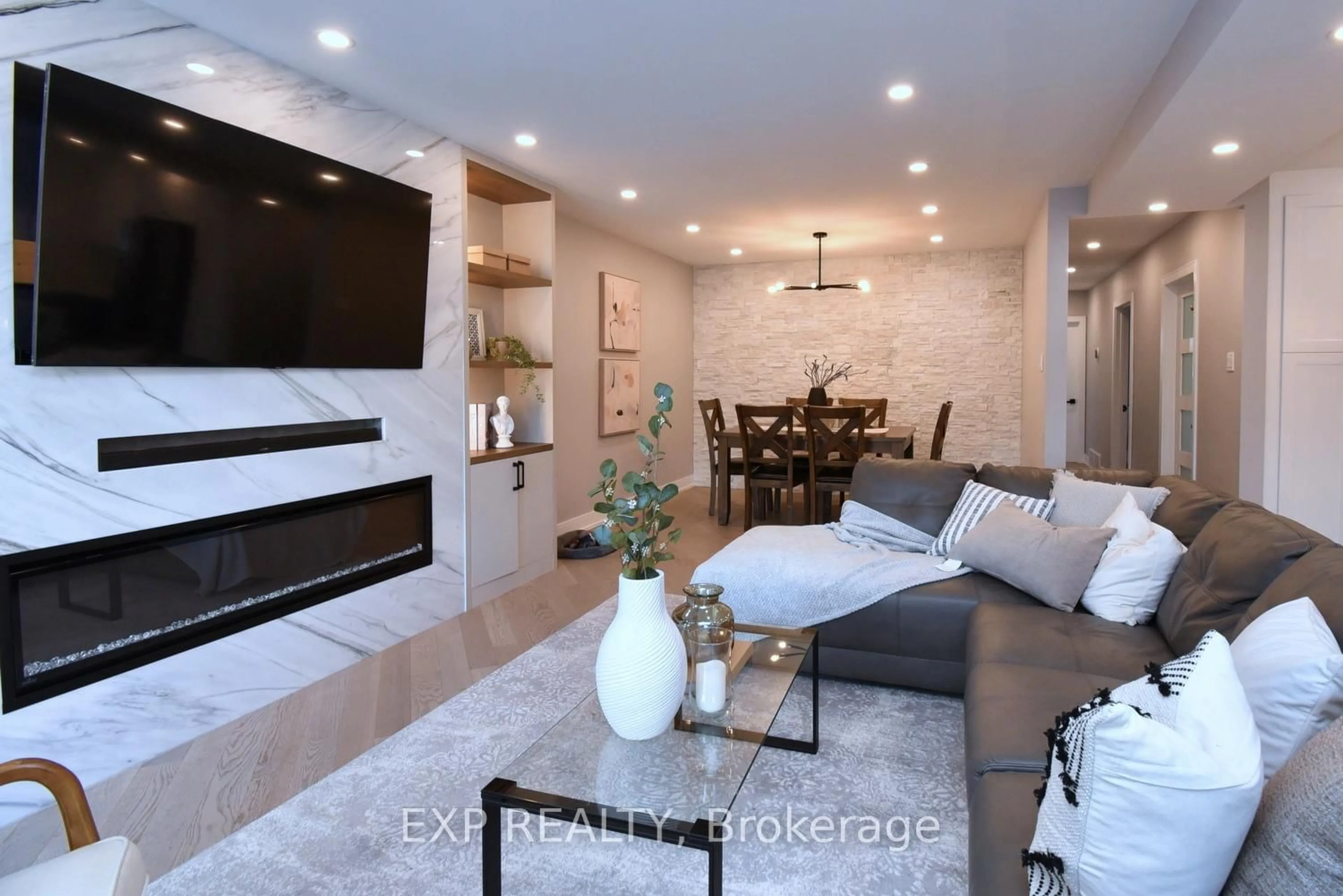 Living room with furniture, ceramic/tile floor for 179 Willowridge Rd, Toronto Ontario M9R 3Z8