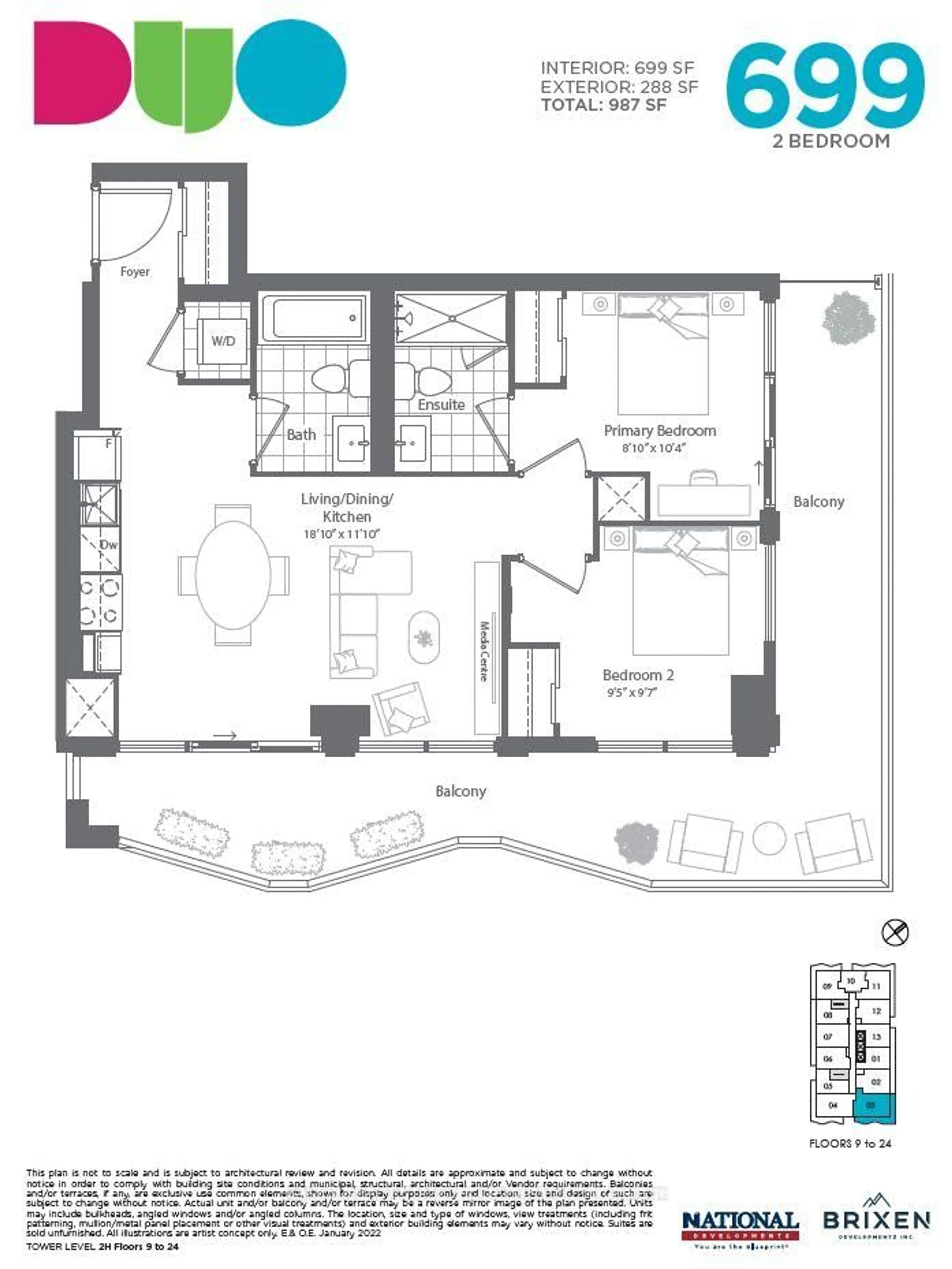 Floor plan for 260 Malta Ave #1503, Brampton Ontario L6Y 6L7