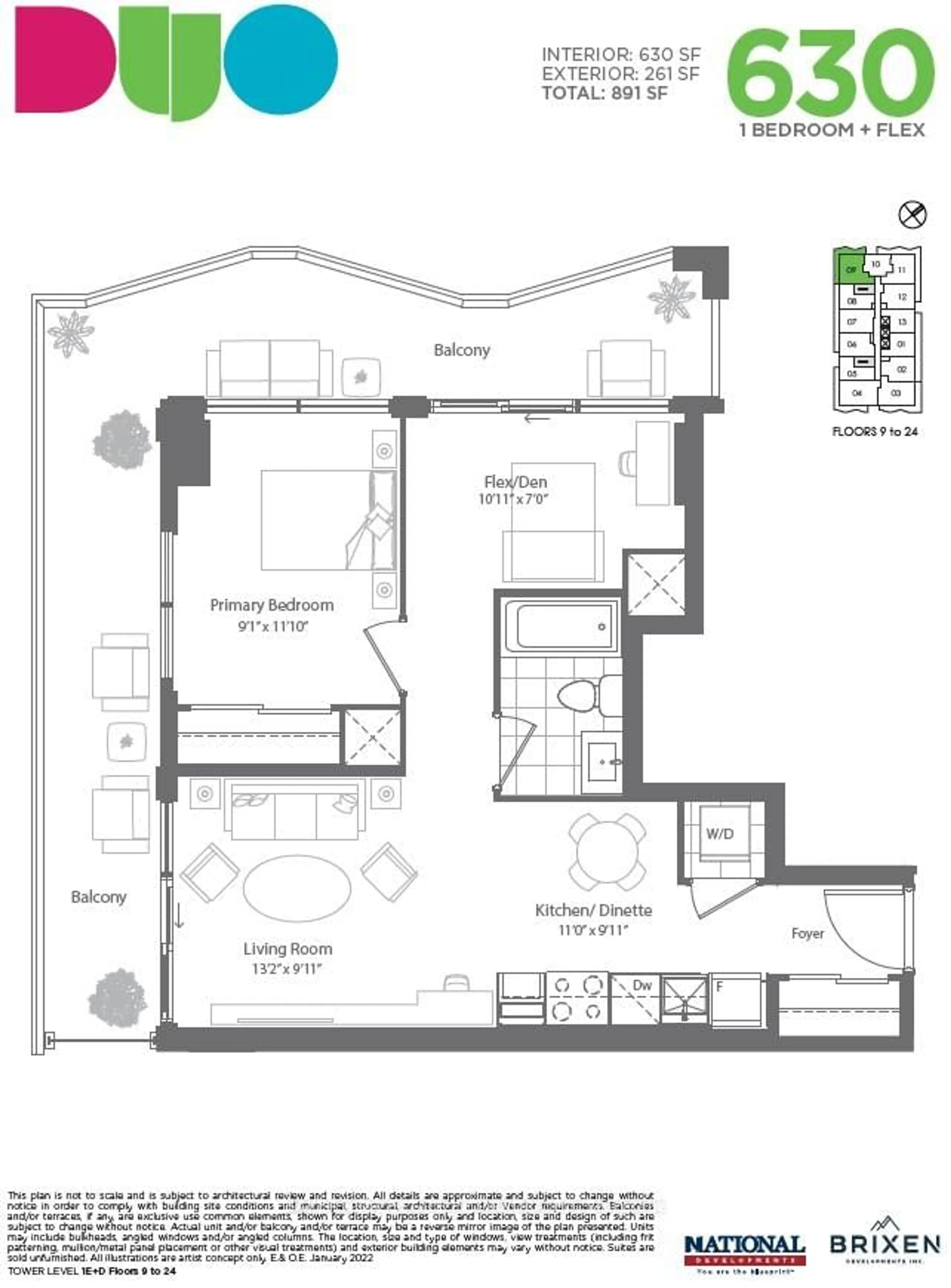 Floor plan for 260 Malta Ave #2209, Brampton Ontario L6Y 6L7
