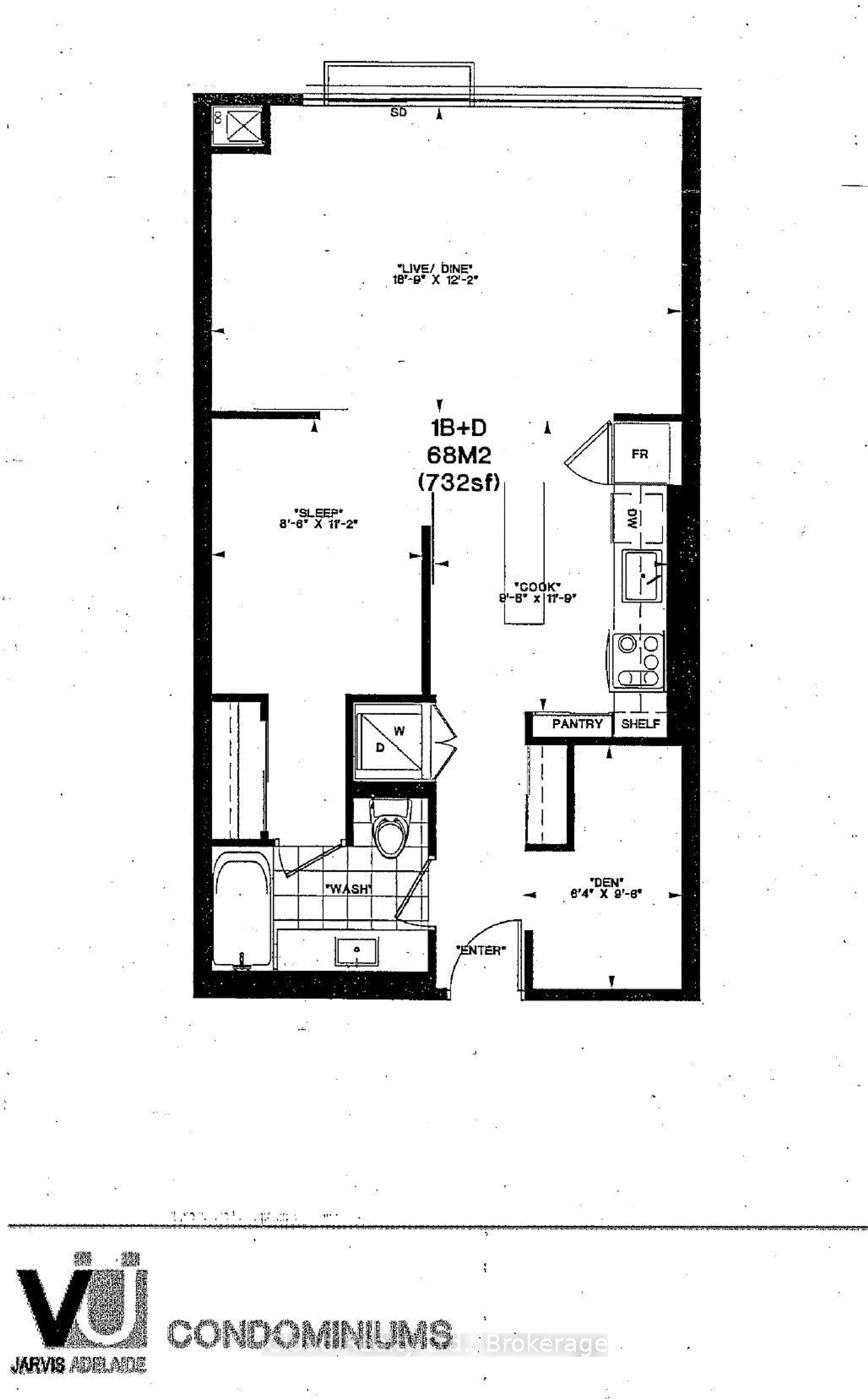 Floor plan for 1 Old Mill Dr #714, Toronto Ontario M6S 0A1