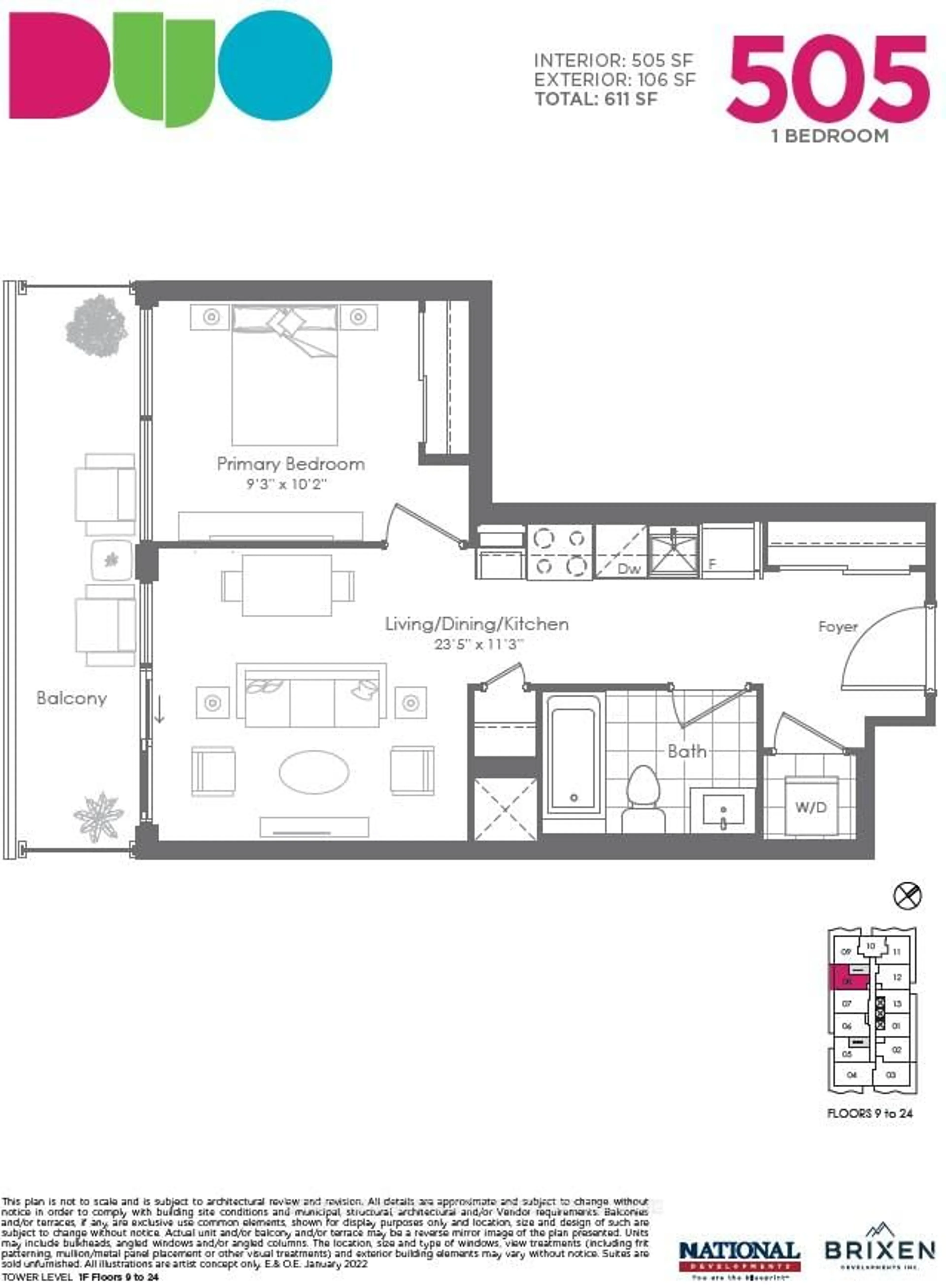Floor plan for 260 Malta Ave #2508, Brampton Ontario L6Y 6L7