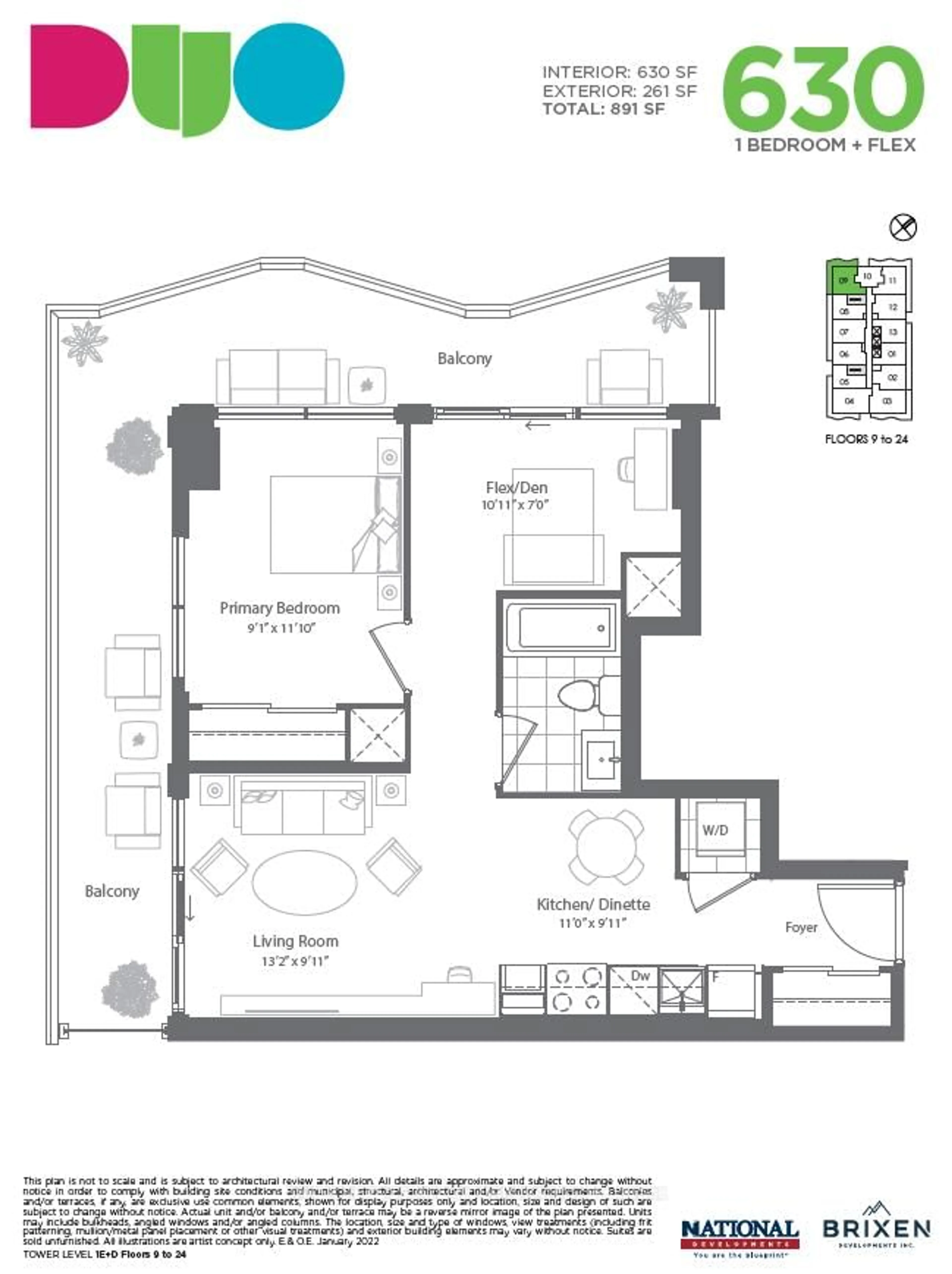 Floor plan for 260 Malta Ave #2509, Brampton Ontario L6Y 6L7