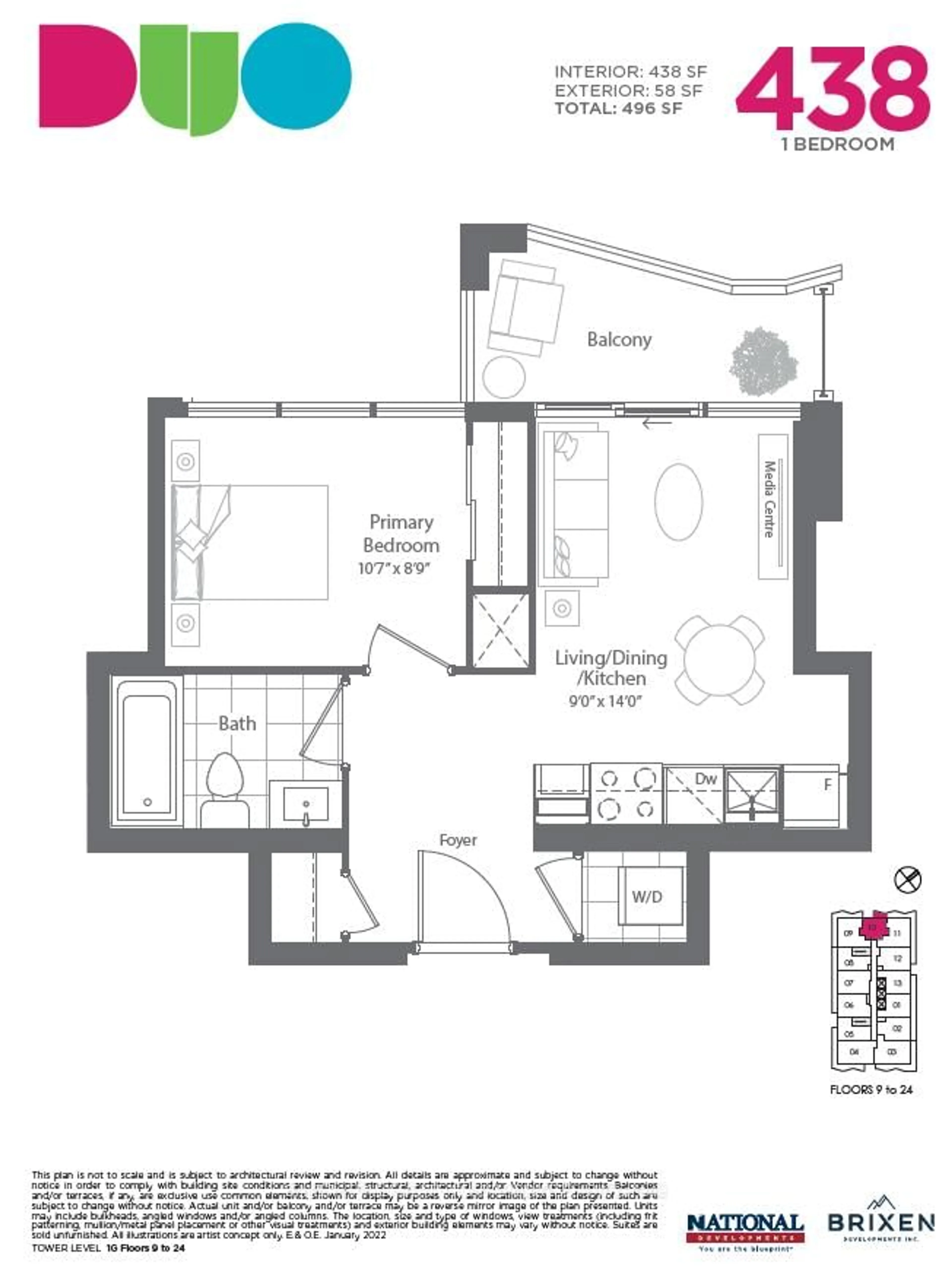 Floor plan for 260 Malta Ave #2510, Brampton Ontario L6Y 6L7
