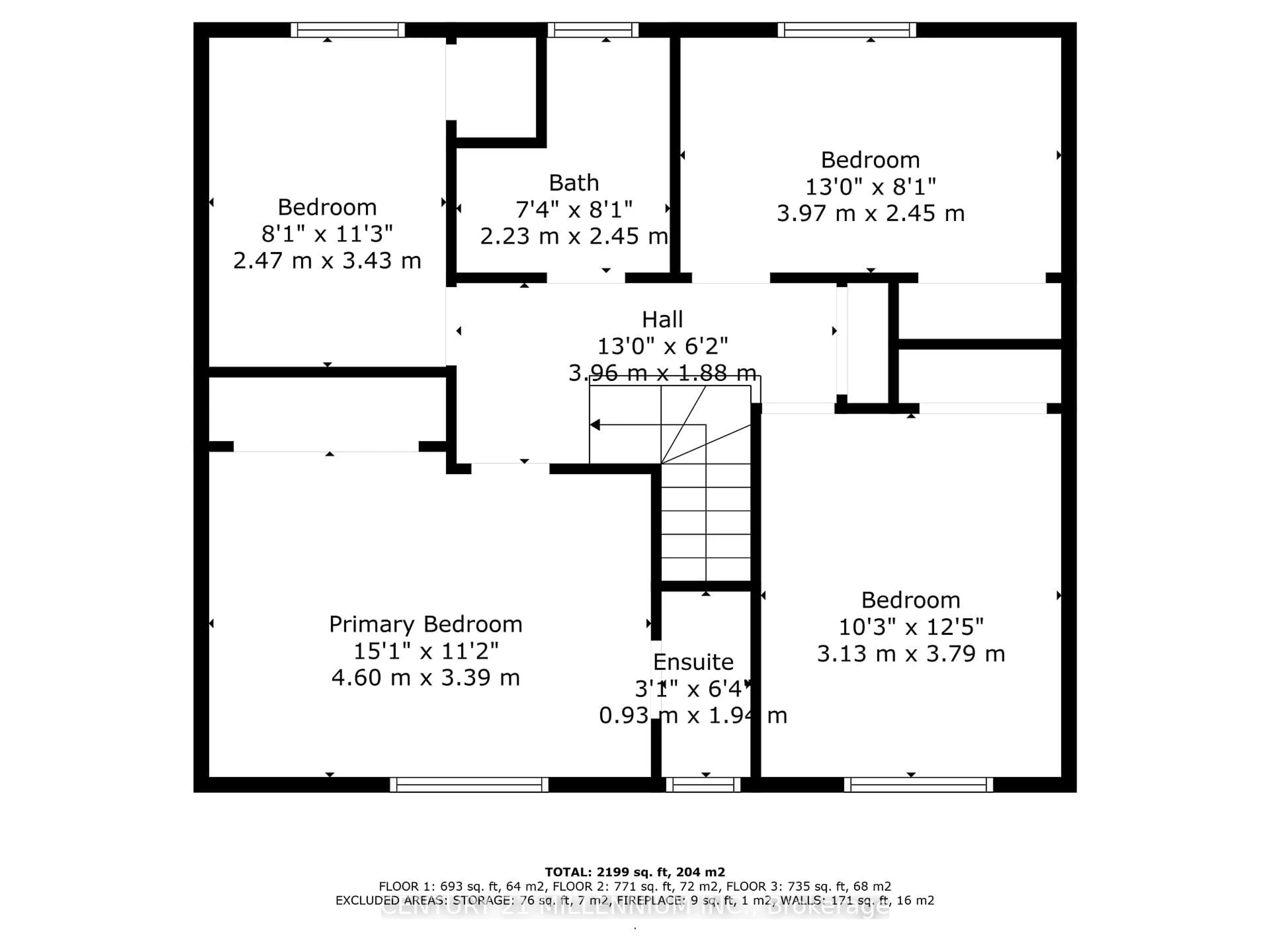 Floor plan for 14 Milford Cres, Brampton Ontario L6S 3E4