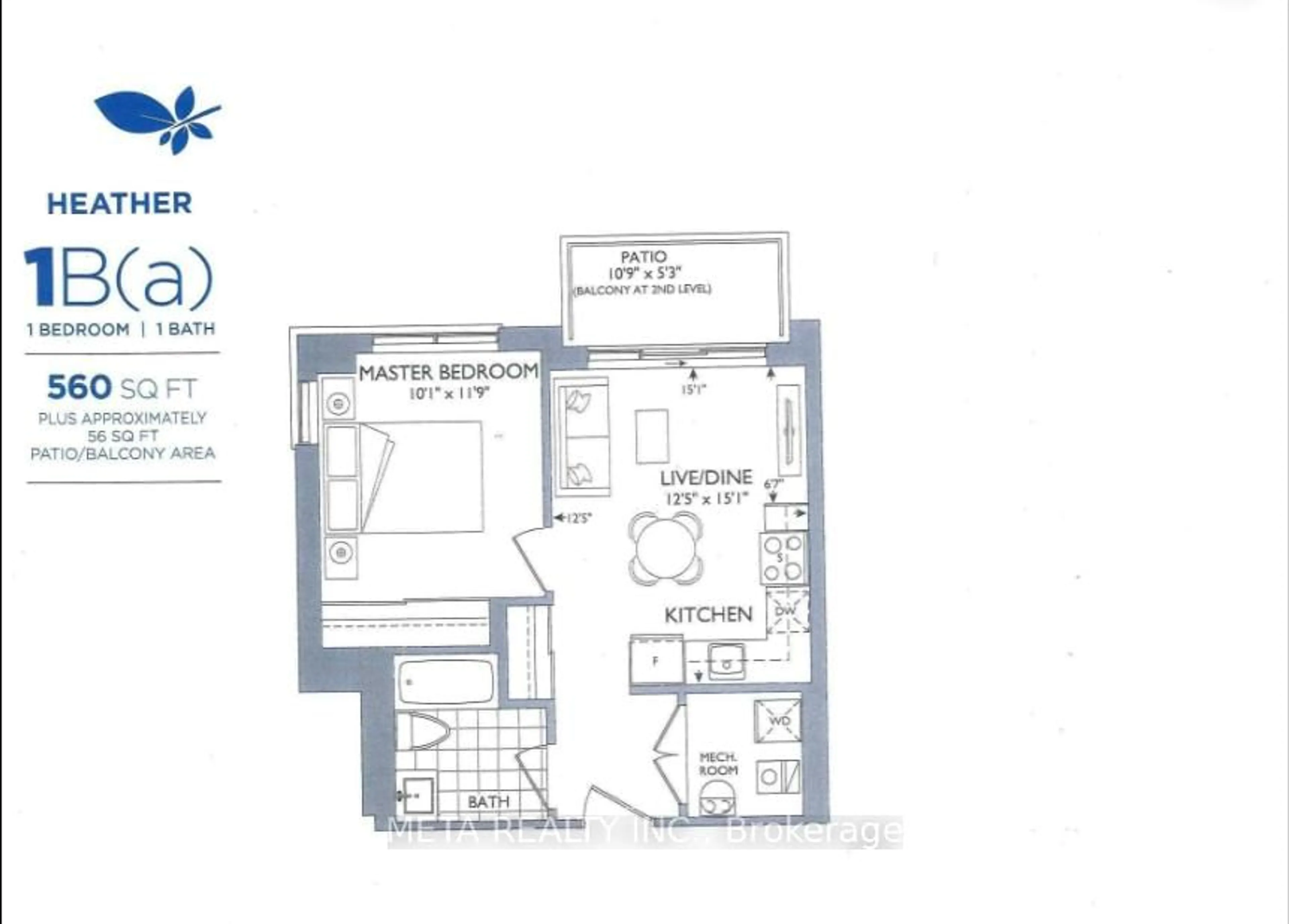 Floor plan for 95 Attmar Dr #112, Brampton Ontario L6P 0Y6