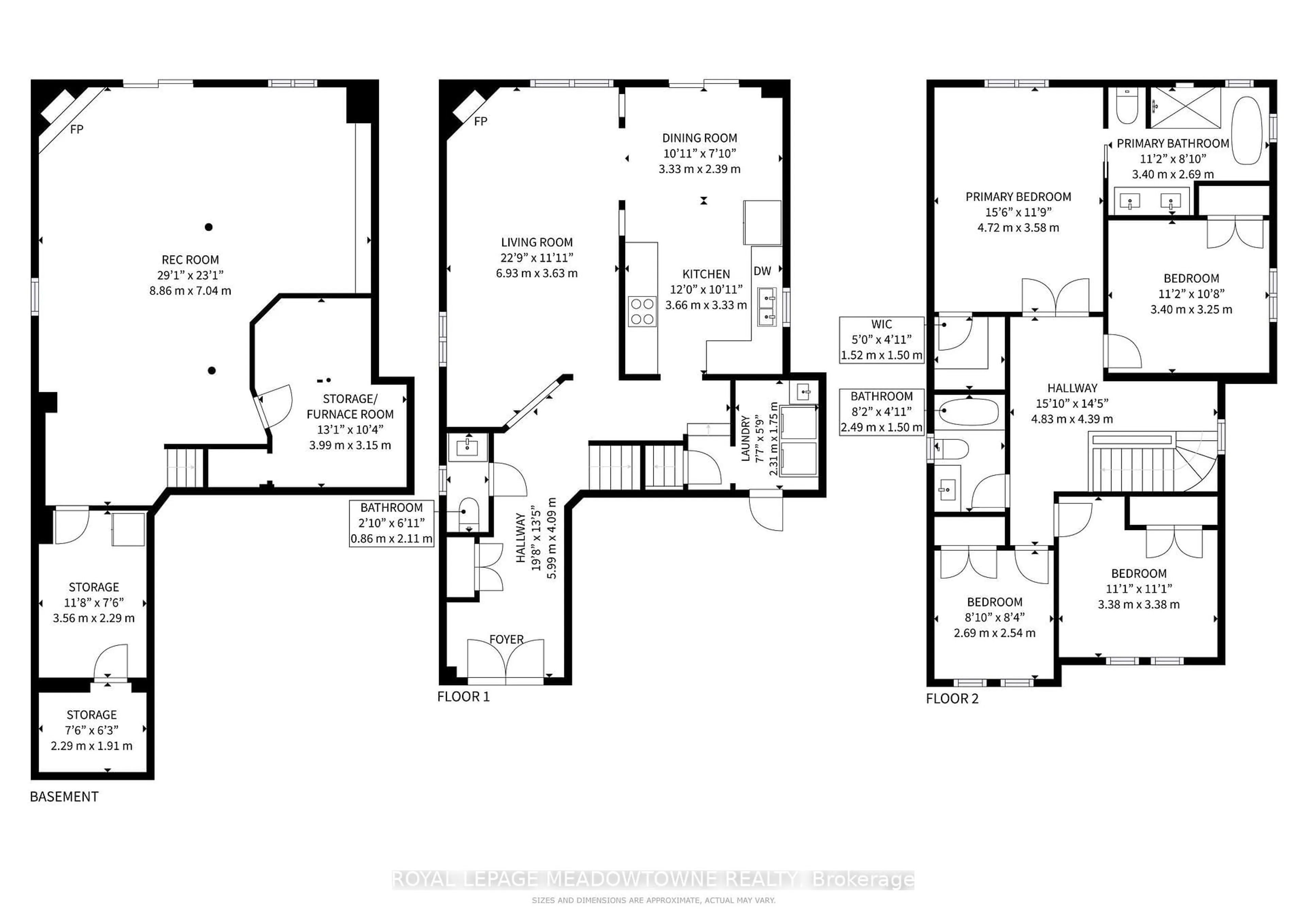 Floor plan for 184 Mowat Cres, Halton Hills Ontario L7G 6A4