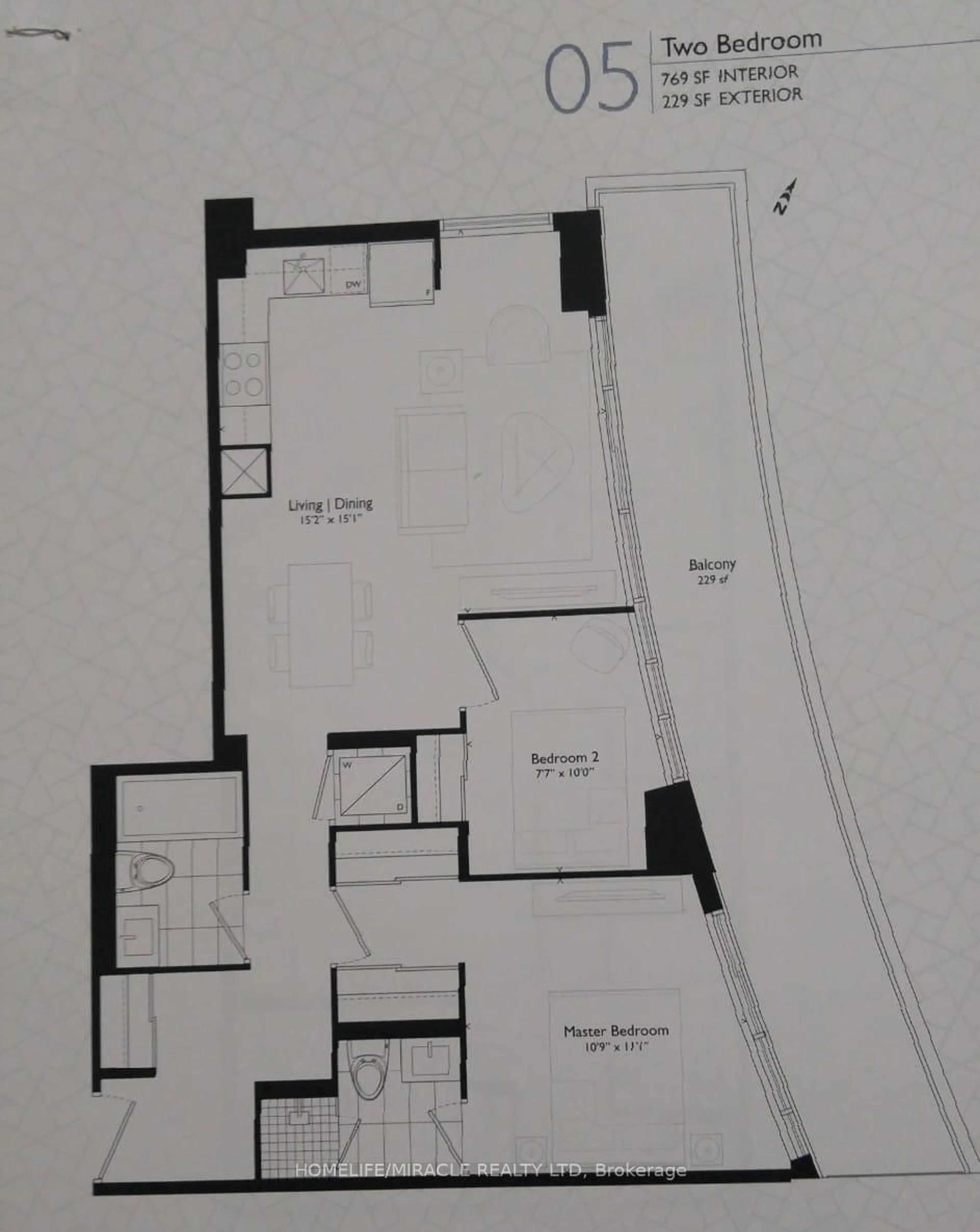 Floor plan for 1461 Lawrence Ave #1305, Toronto Ontario M6L 0A6