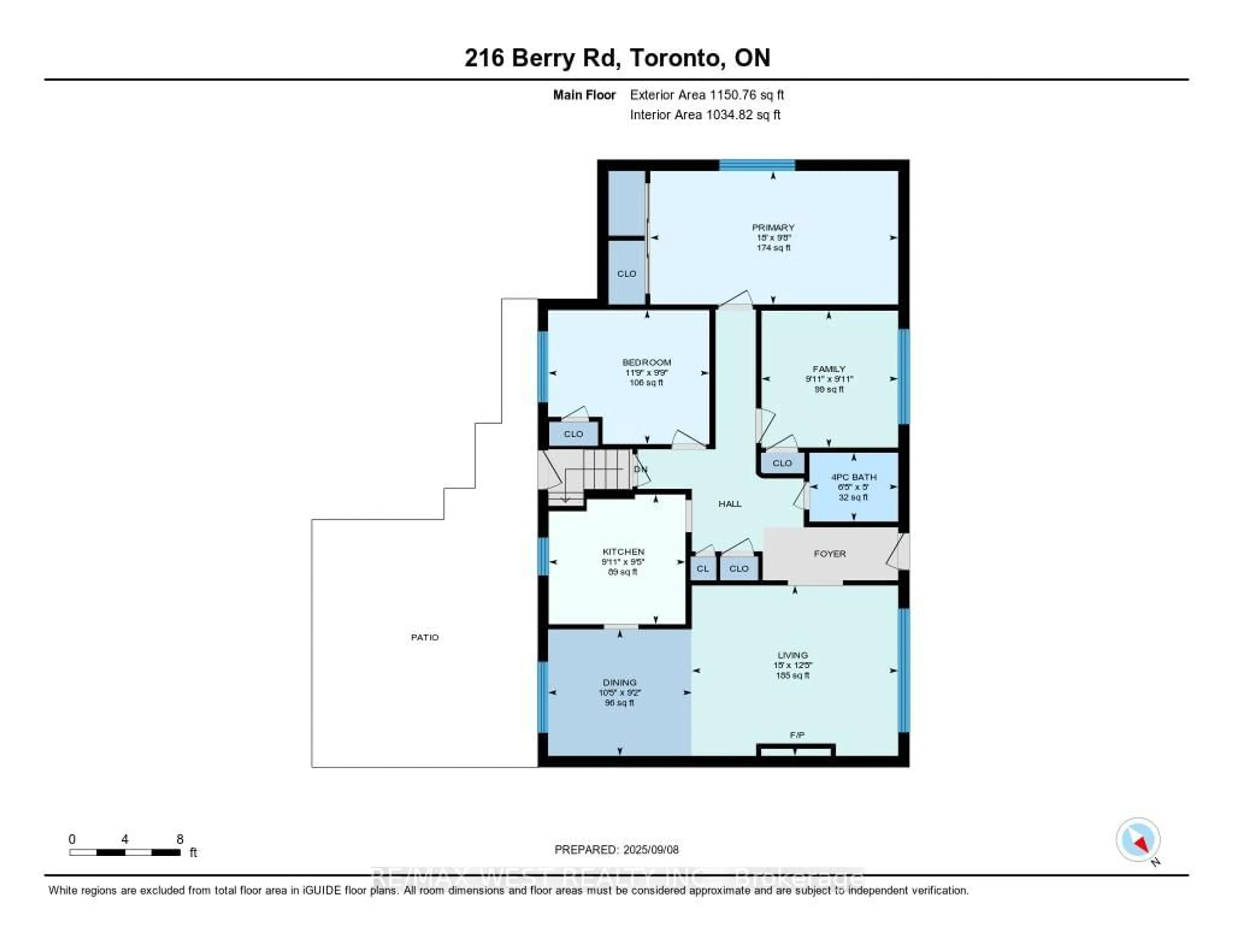 Floor plan for 216 Berry Rd, Toronto Ontario M8Y 1X4