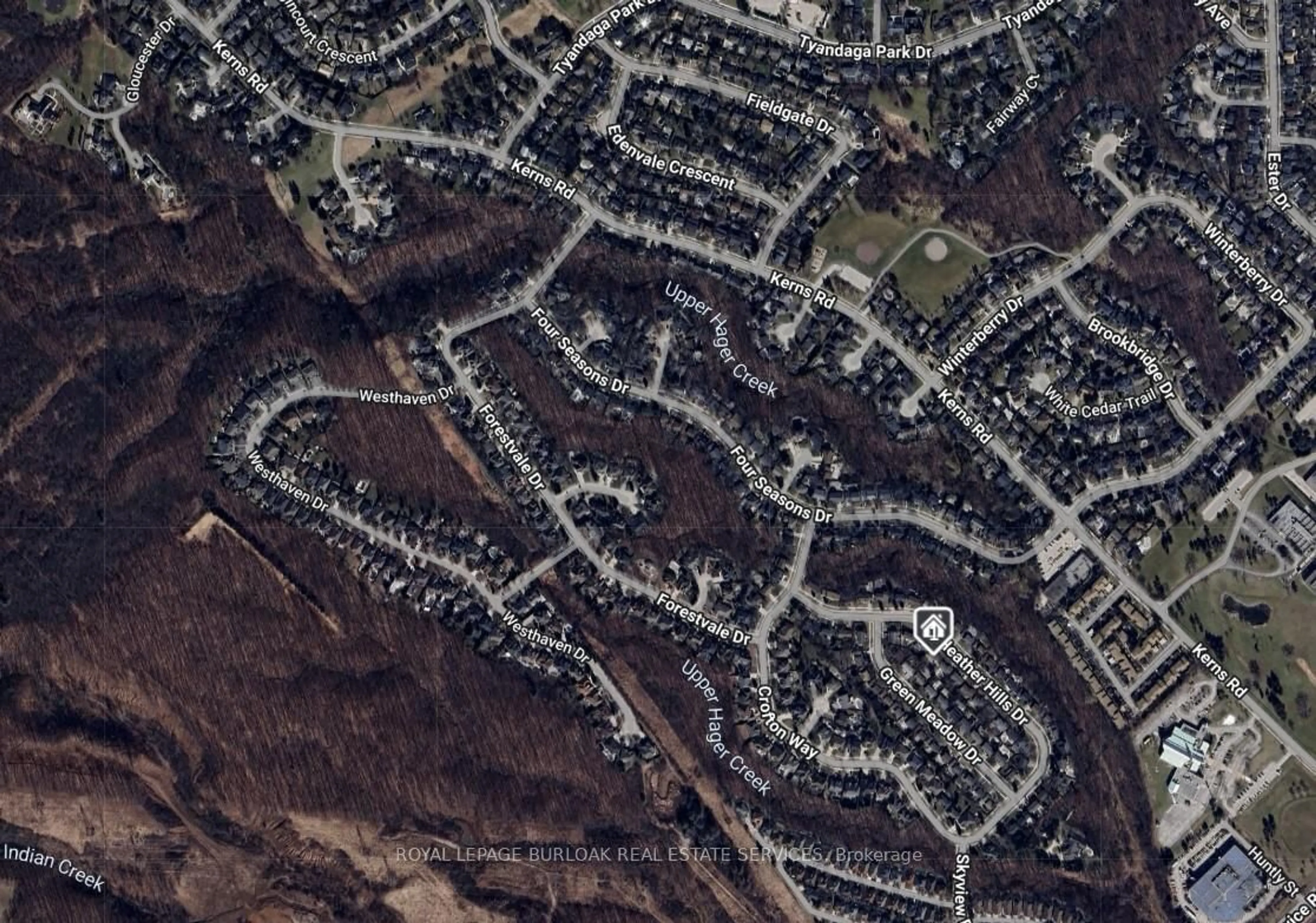 Picture of a map for 1858 Heather Hills Dr, Burlington Ontario L7P 2Y9