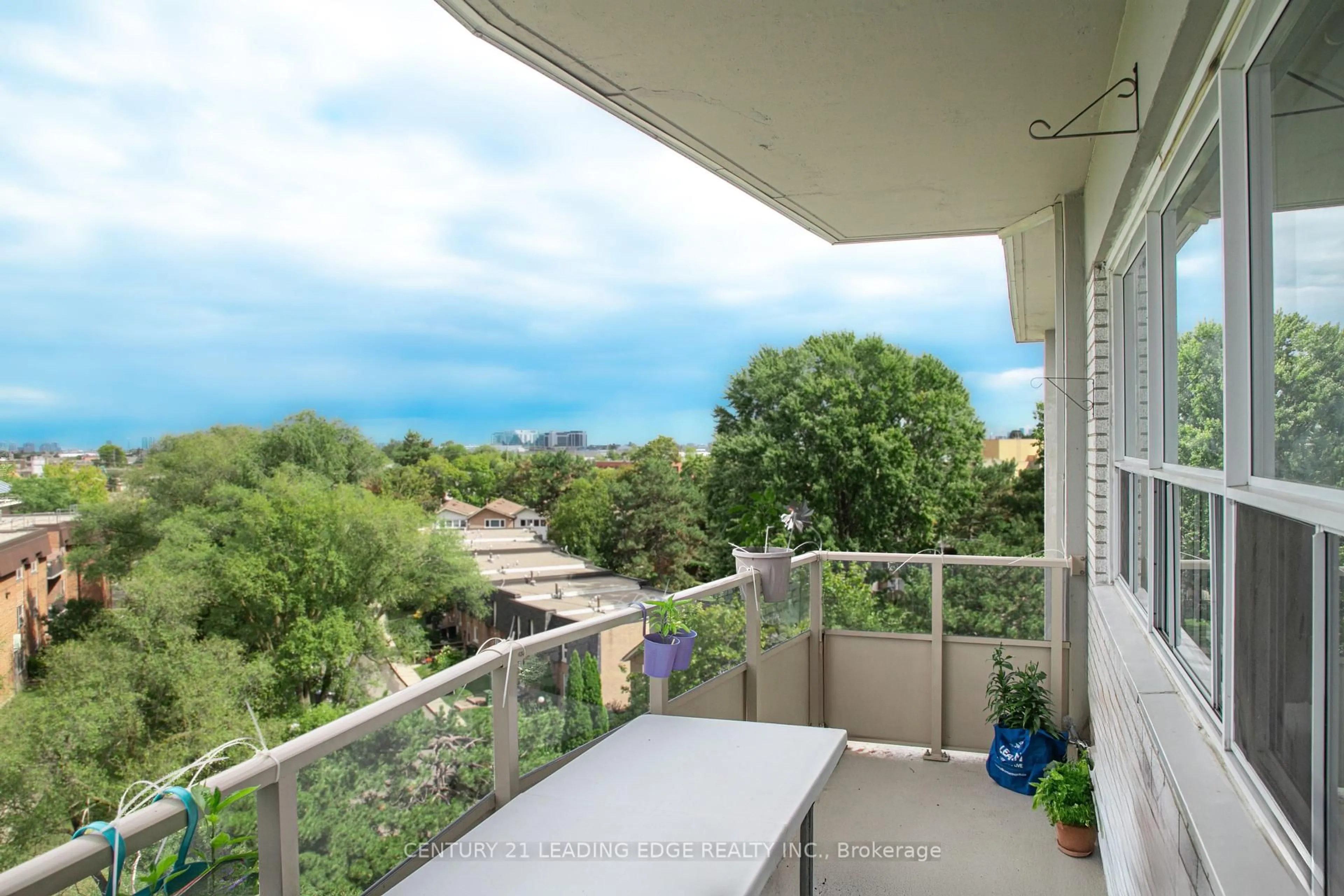 Balcony in the apartment, city buildings view from balcony for 80 Grandravine Dr #917, Toronto Ontario M3J 1B2