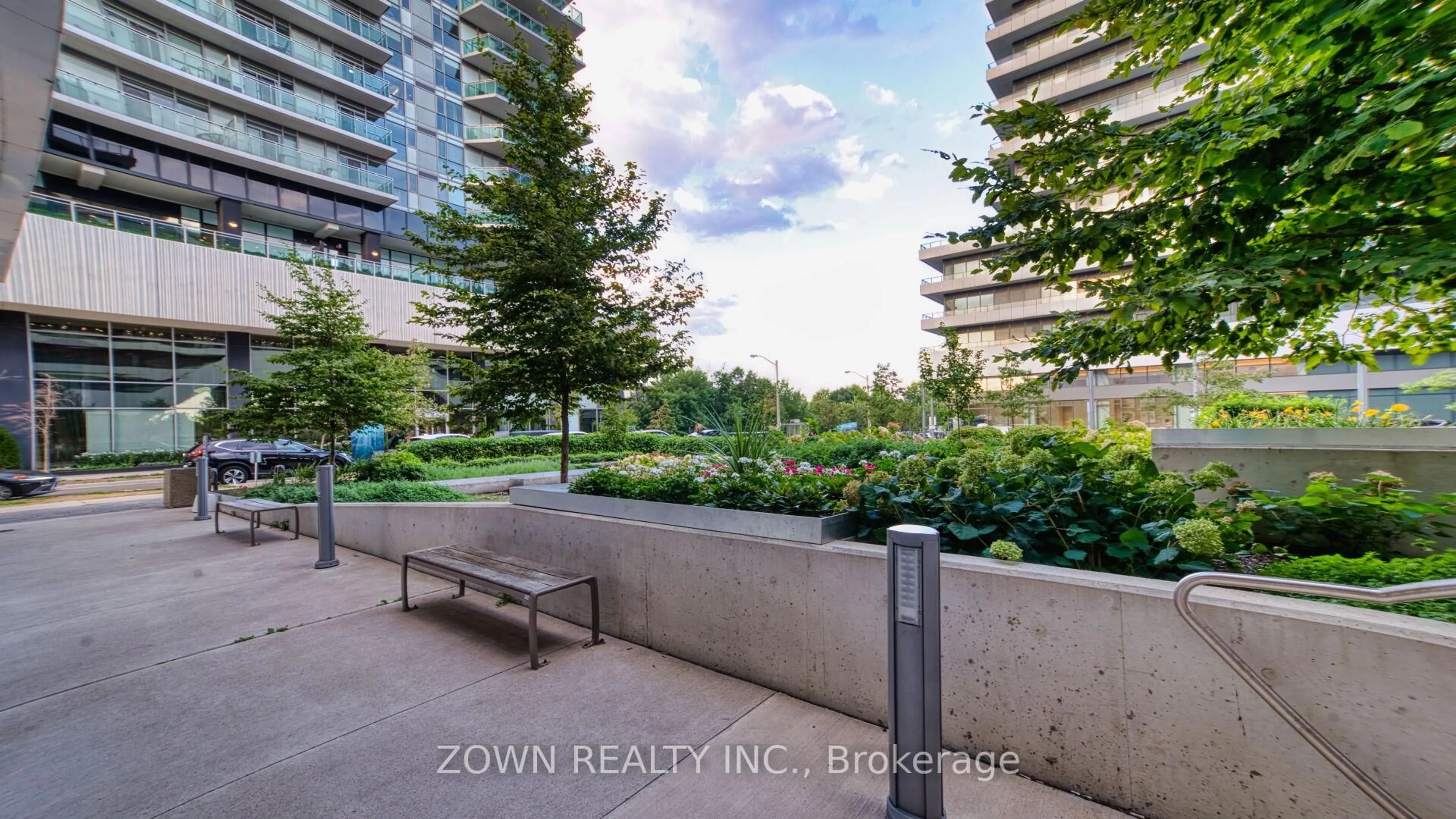 Patio, city buildings view from balcony for 33 Shore Breeze Dr #1206, Toronto Ontario M8V 1A1