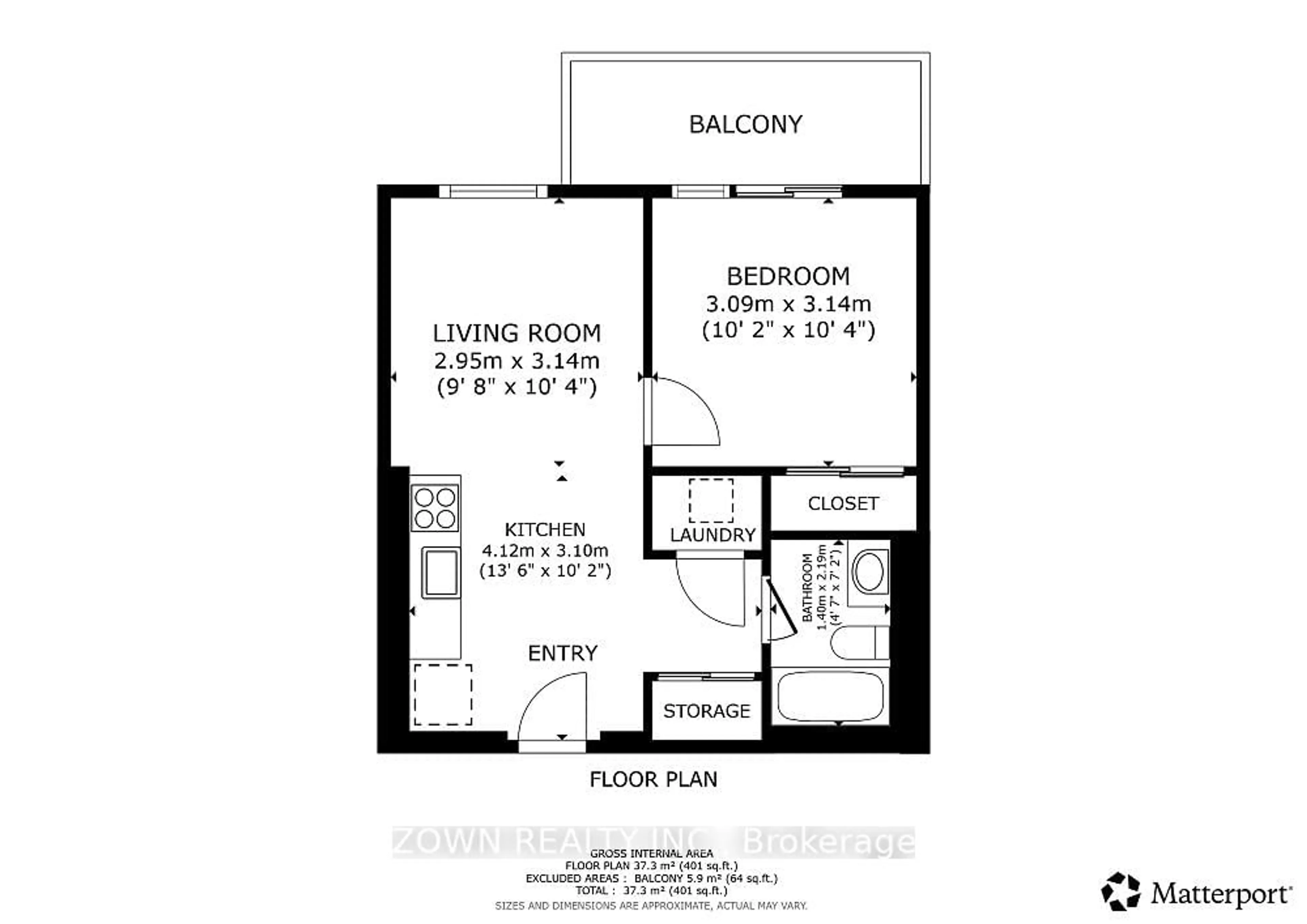 Floor plan for 33 Shore Breeze Dr #1206, Toronto Ontario M8V 1A1
