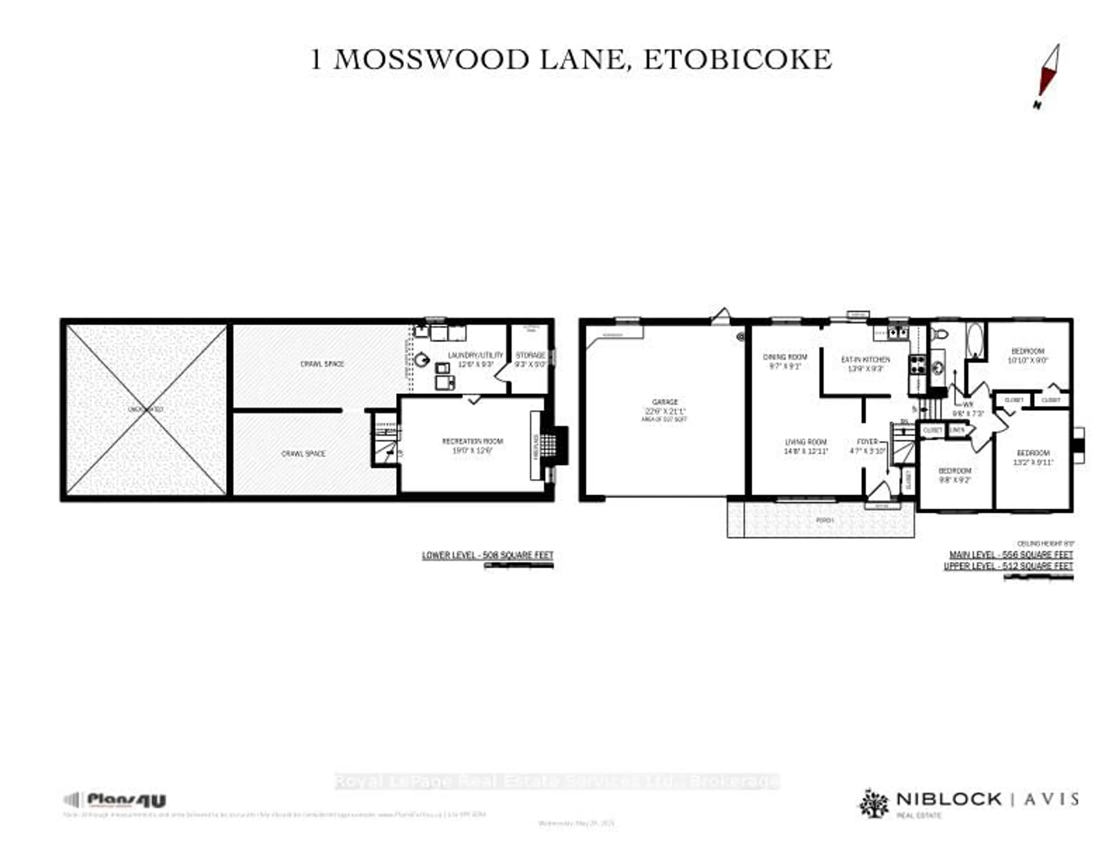 Floor plan for 1 Mosswood Lane, Toronto Ontario M9V 1M3
