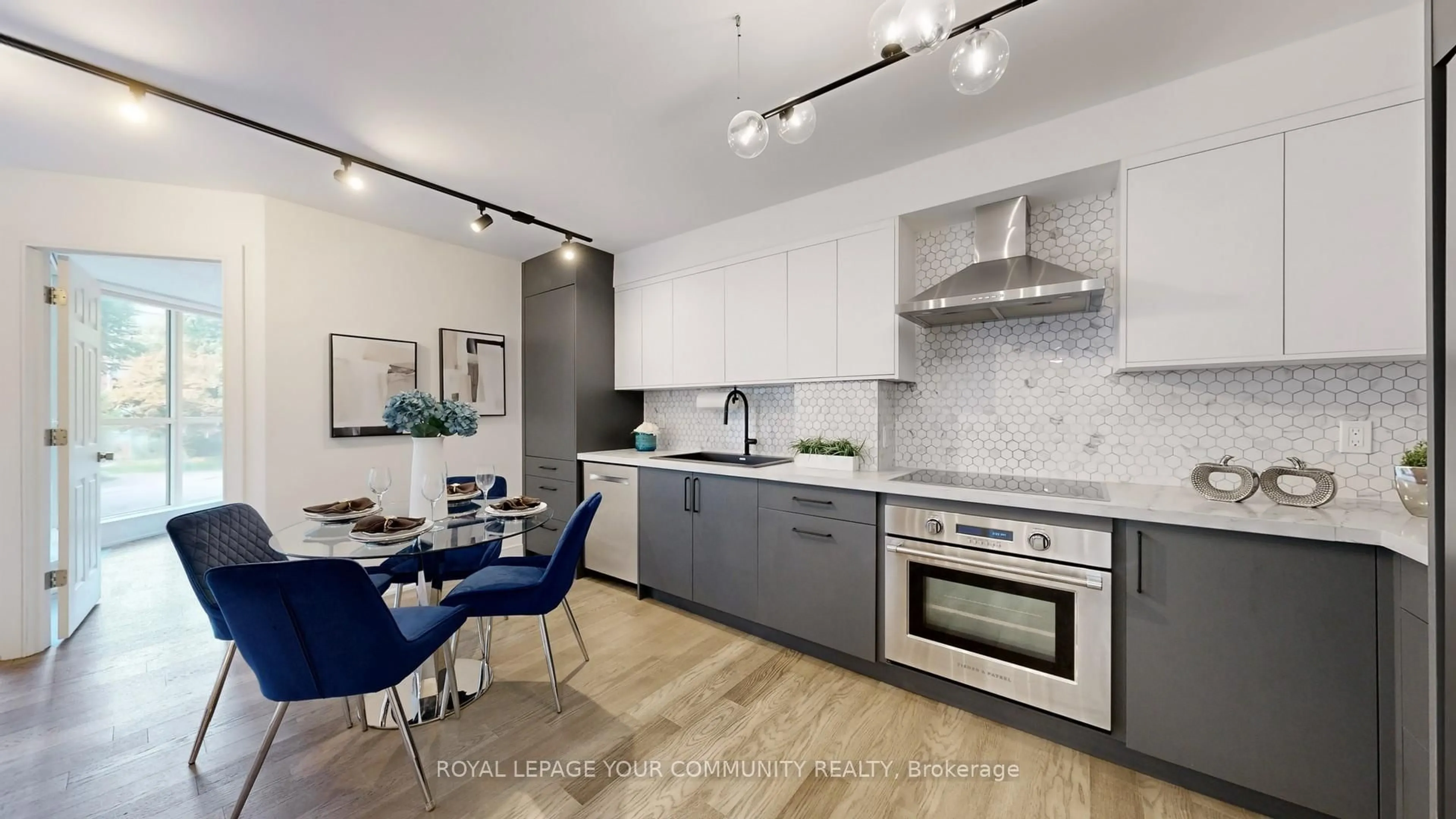 Open concept kitchen, ceramic/tile floor for 22 Southport St #233, Toronto Ontario M6S 4Y9