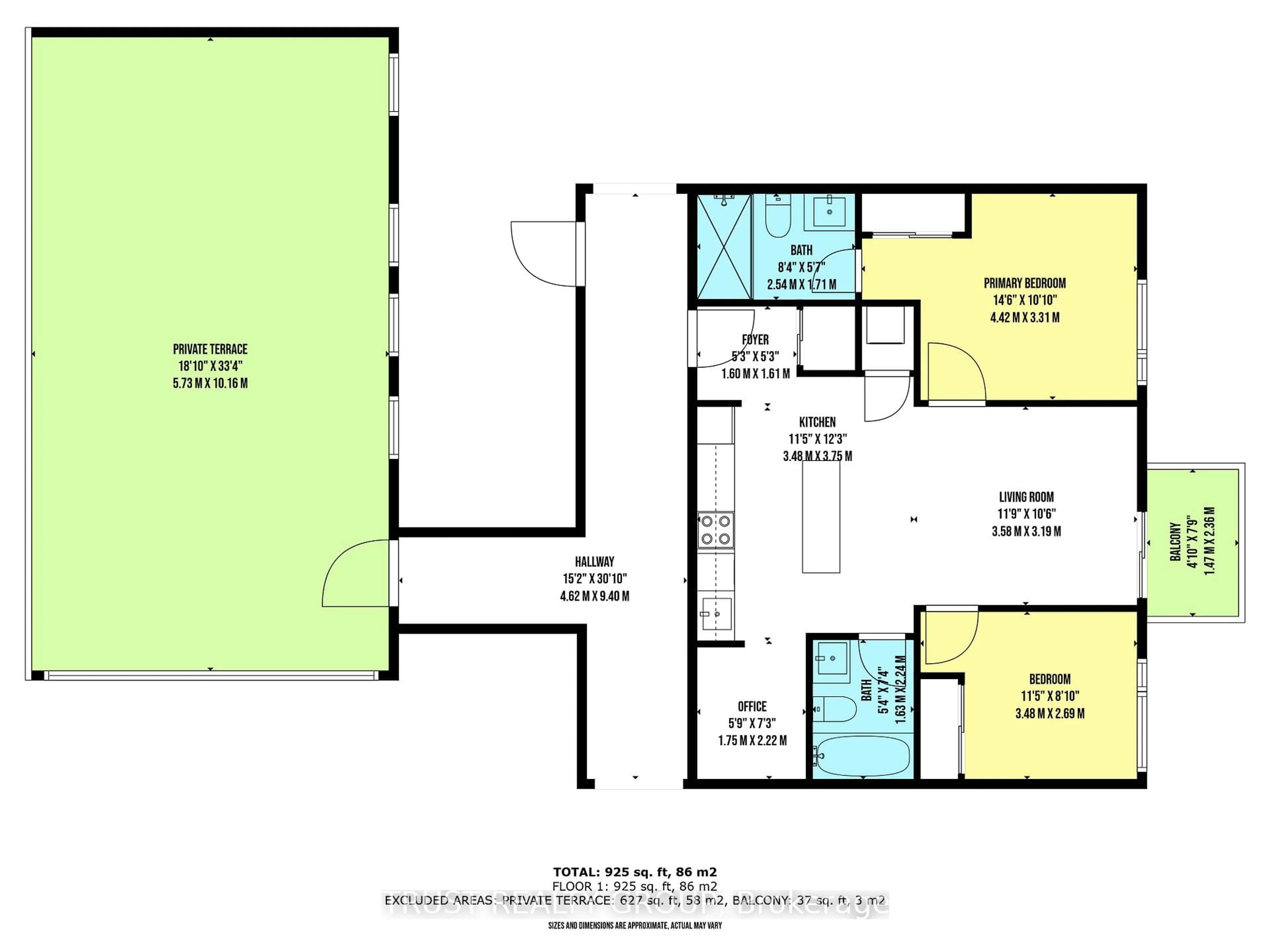 Floor plan for 1808 St. Clair Ave #1102, Toronto Ontario M6N 0C1