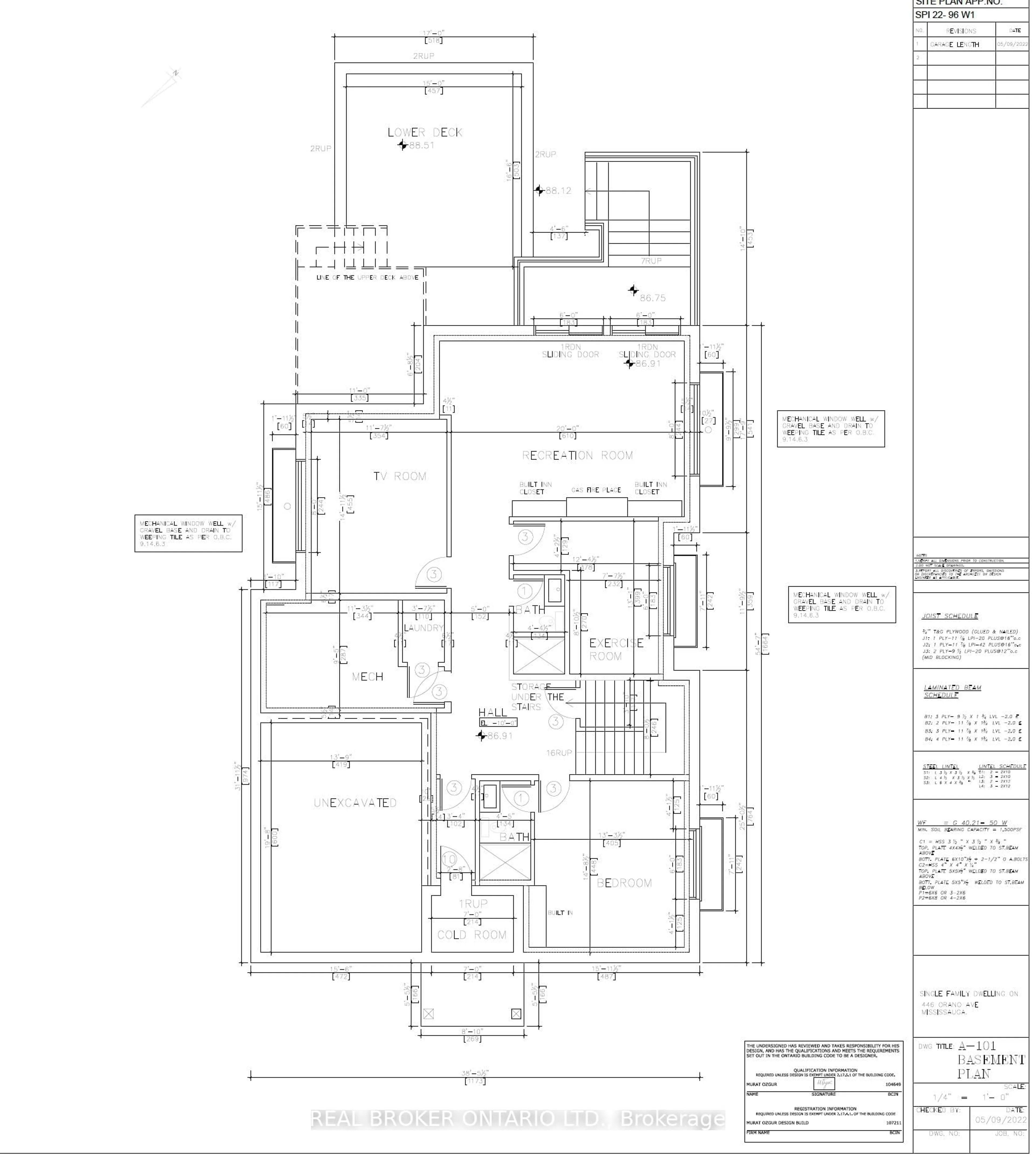 Floor plan for 446 Orano Ave, Mississauga Ontario L5G 2B9