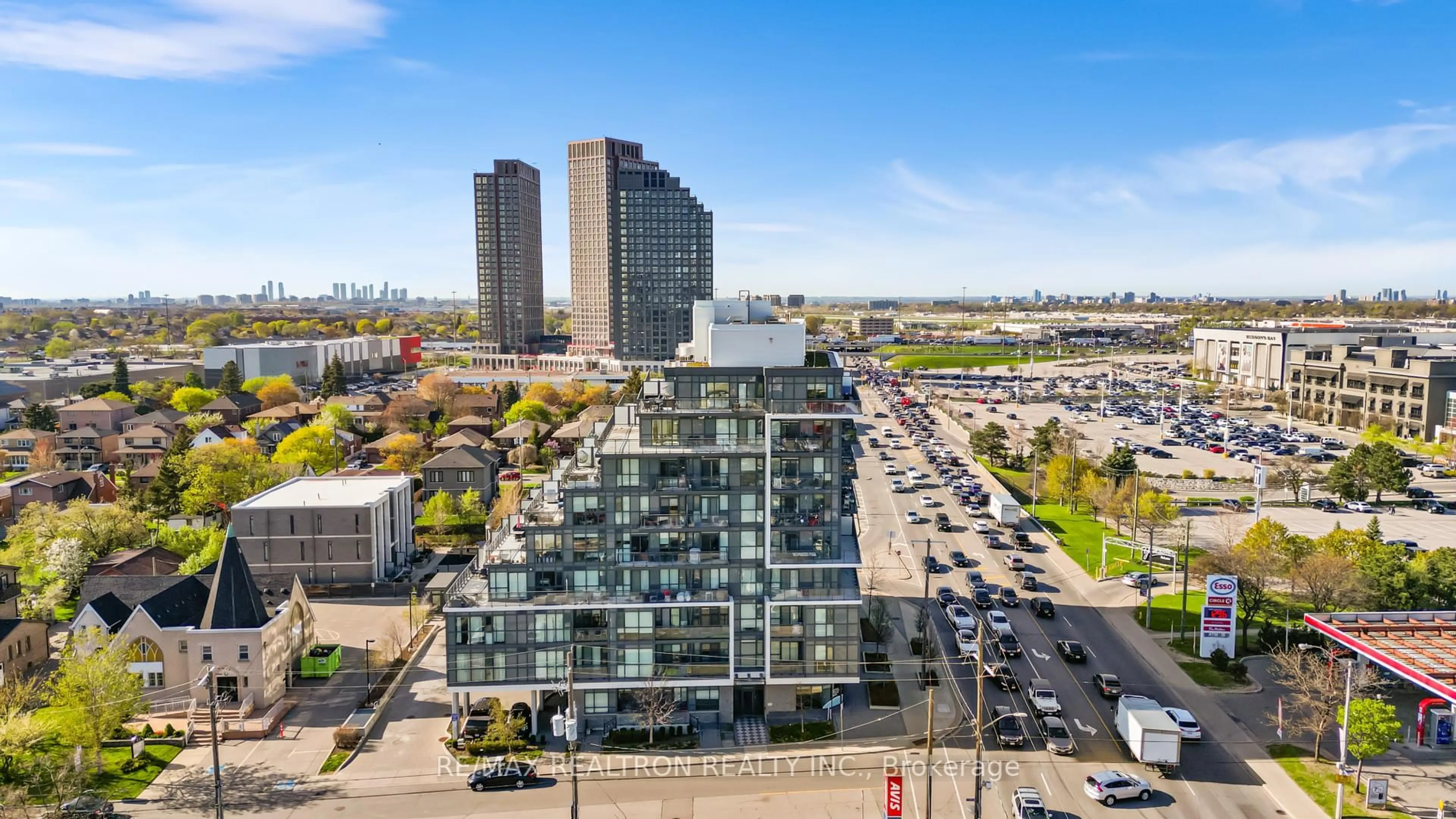 A pic from outside/outdoor area/front of a property/back of a property/a pic from drone, city buildings view from balcony for 16 Mcadam Ave #310, Toronto Ontario M6A 0B9
