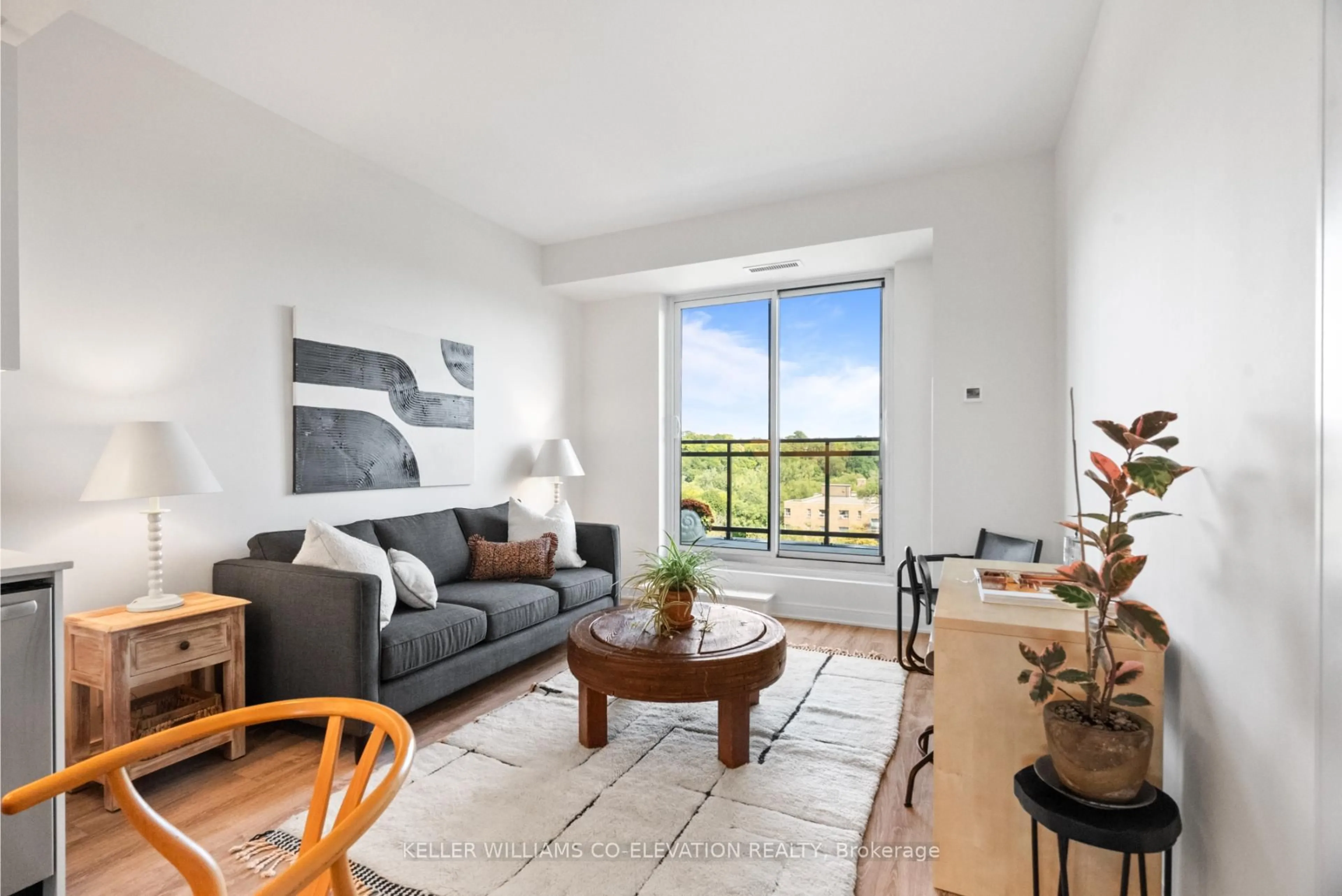 Living room with furniture, unknown for 1 Neighbourhood Lane #607, Toronto Ontario M8Y 0C2