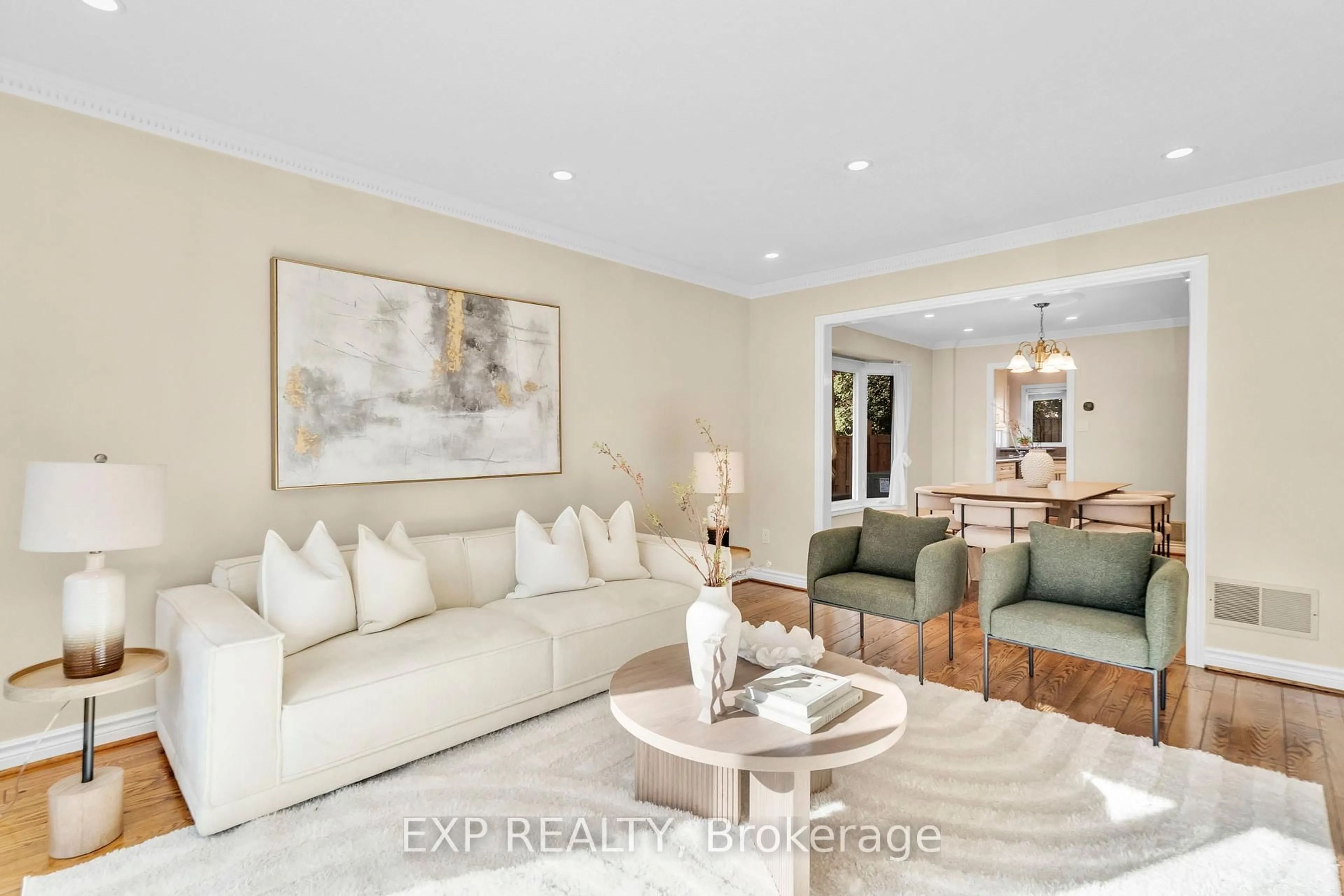 Living room with furniture, ceramic/tile floor for 6045 St. Ives Way, Mississauga Ontario L5N 4M2