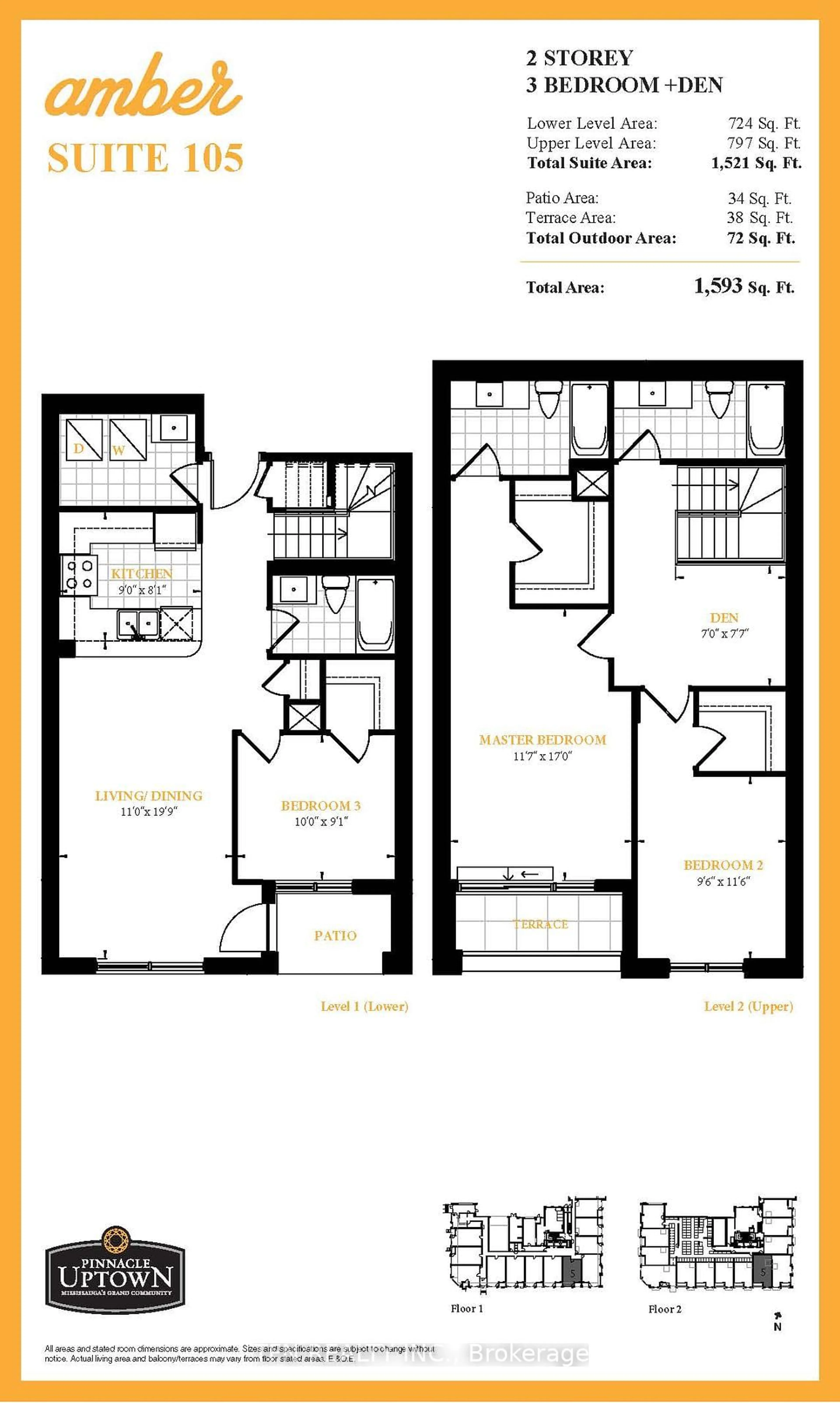 Floor plan for 5025 FOUR SPRINGS Ave #105, Mississauga Ontario L5R 0G5