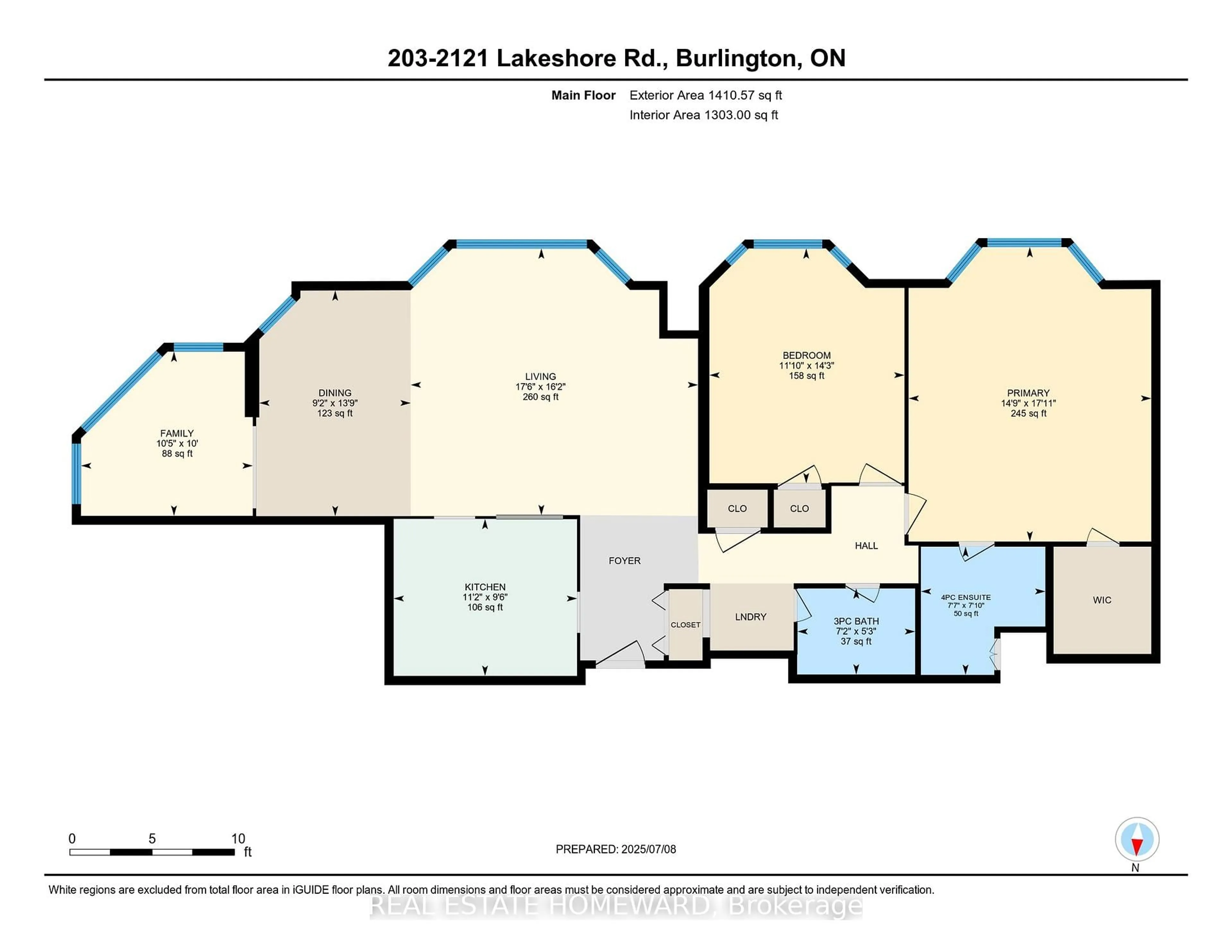 Floor plan for 2121 Lakeshore Rd #203, Burlington Ontario L7R 1C9
