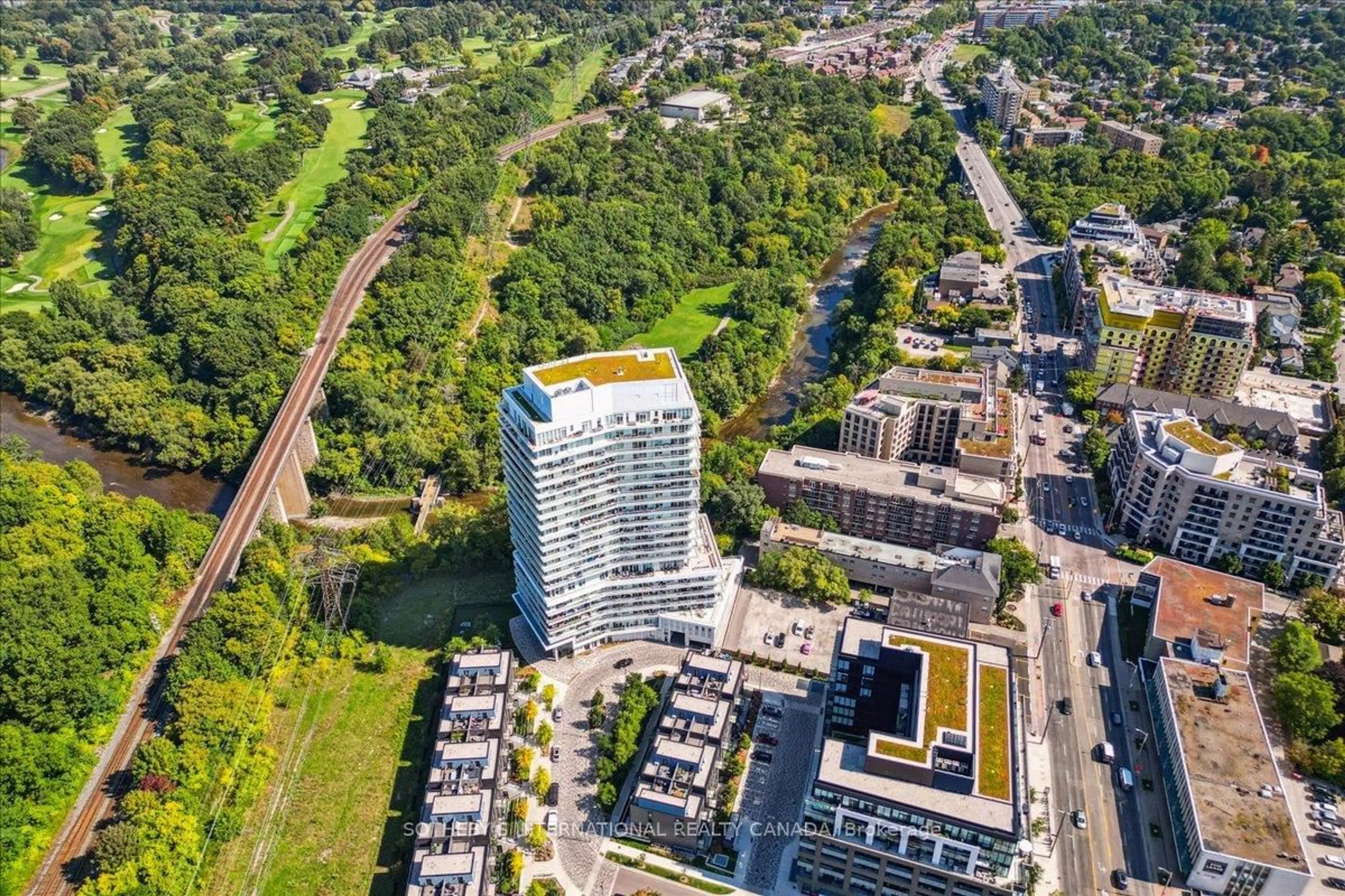 A pic from outside/outdoor area/front of a property/back of a property/a pic from drone, city buildings view from balcony for 20 Brin Dr #1706, Toronto Ontario M8X 0B2