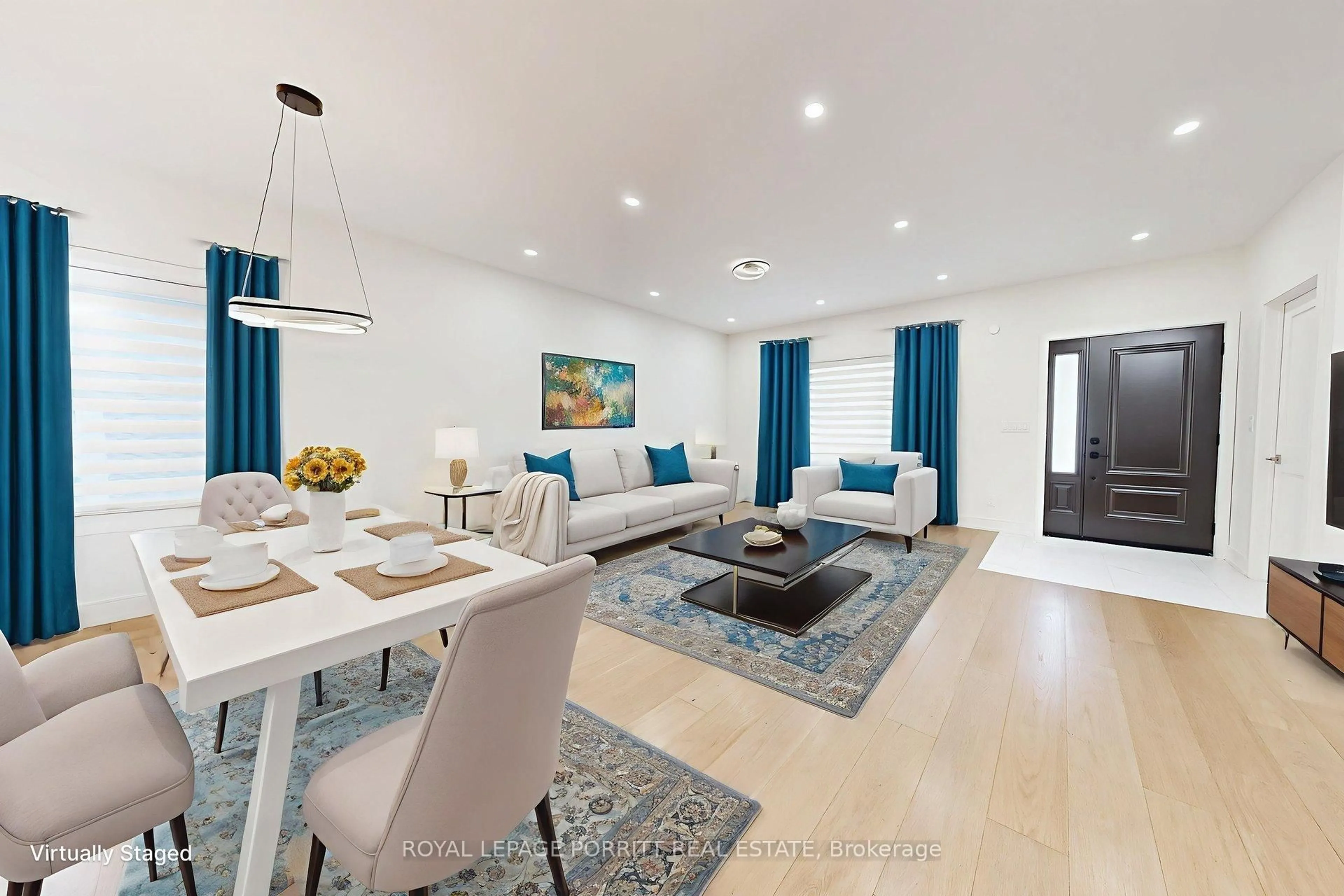Living room with furniture, wood/laminate floor for 94 Edgecroft Rd, Toronto Ontario M8Z 2C3