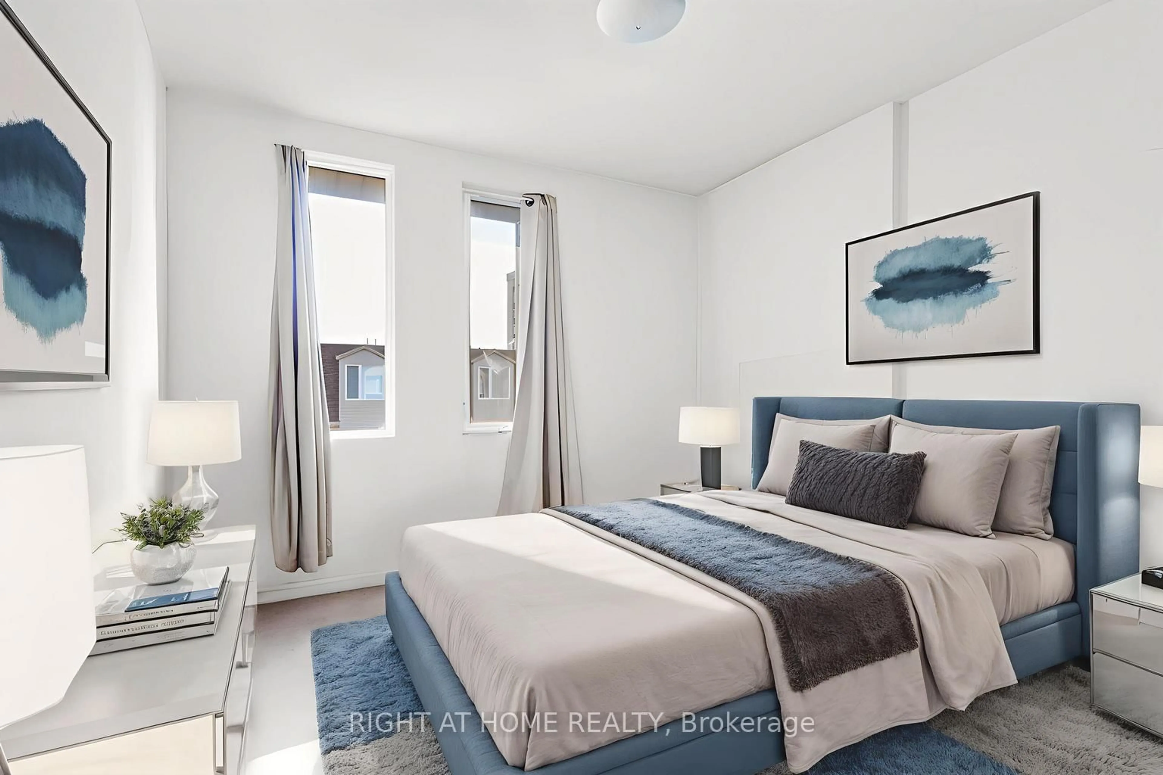 Bedroom with bed, carpet floor for 65 George Appleton Way #2083, Toronto Ontario M3M 0A2