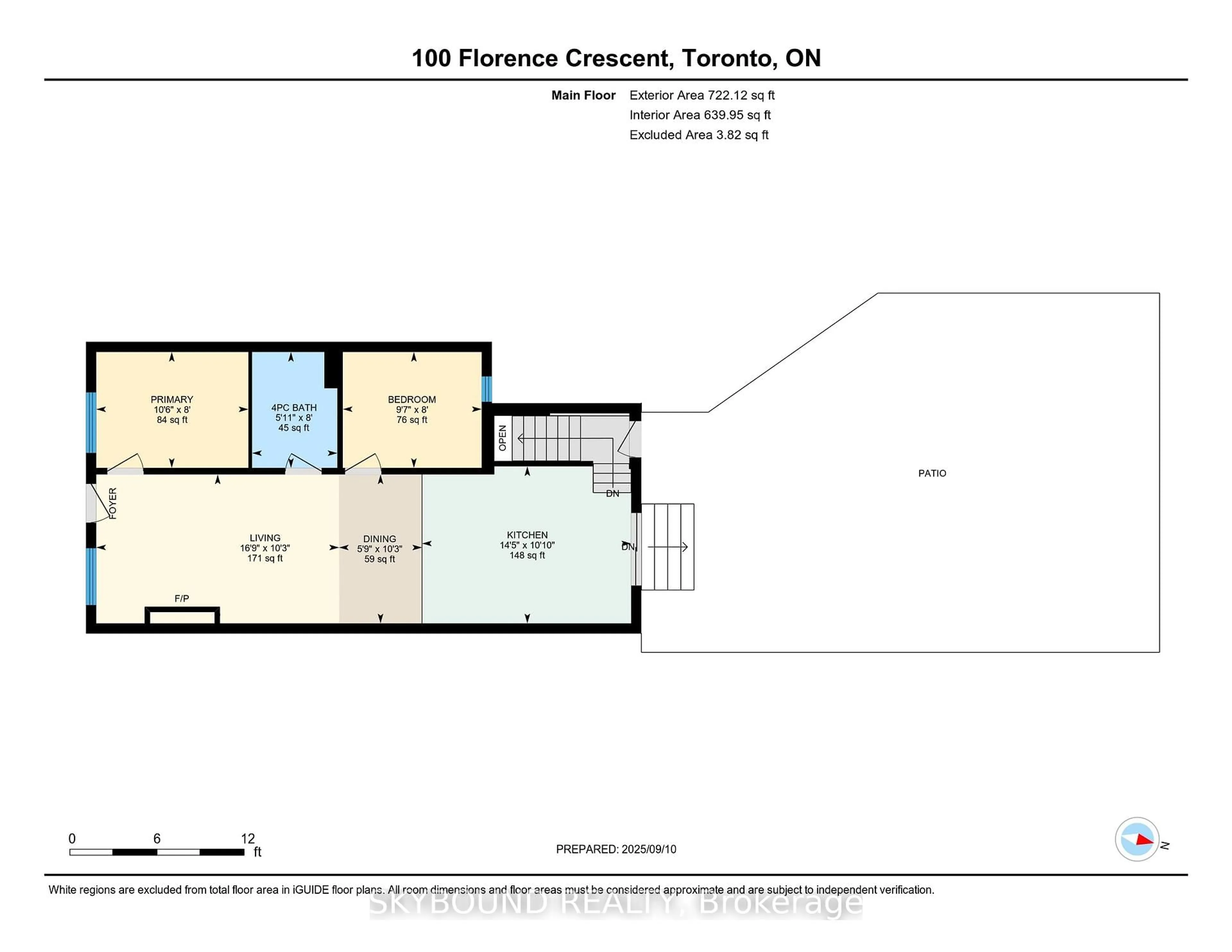 Floor plan for 100 Florence Cres, Toronto Ontario M6N 4E5