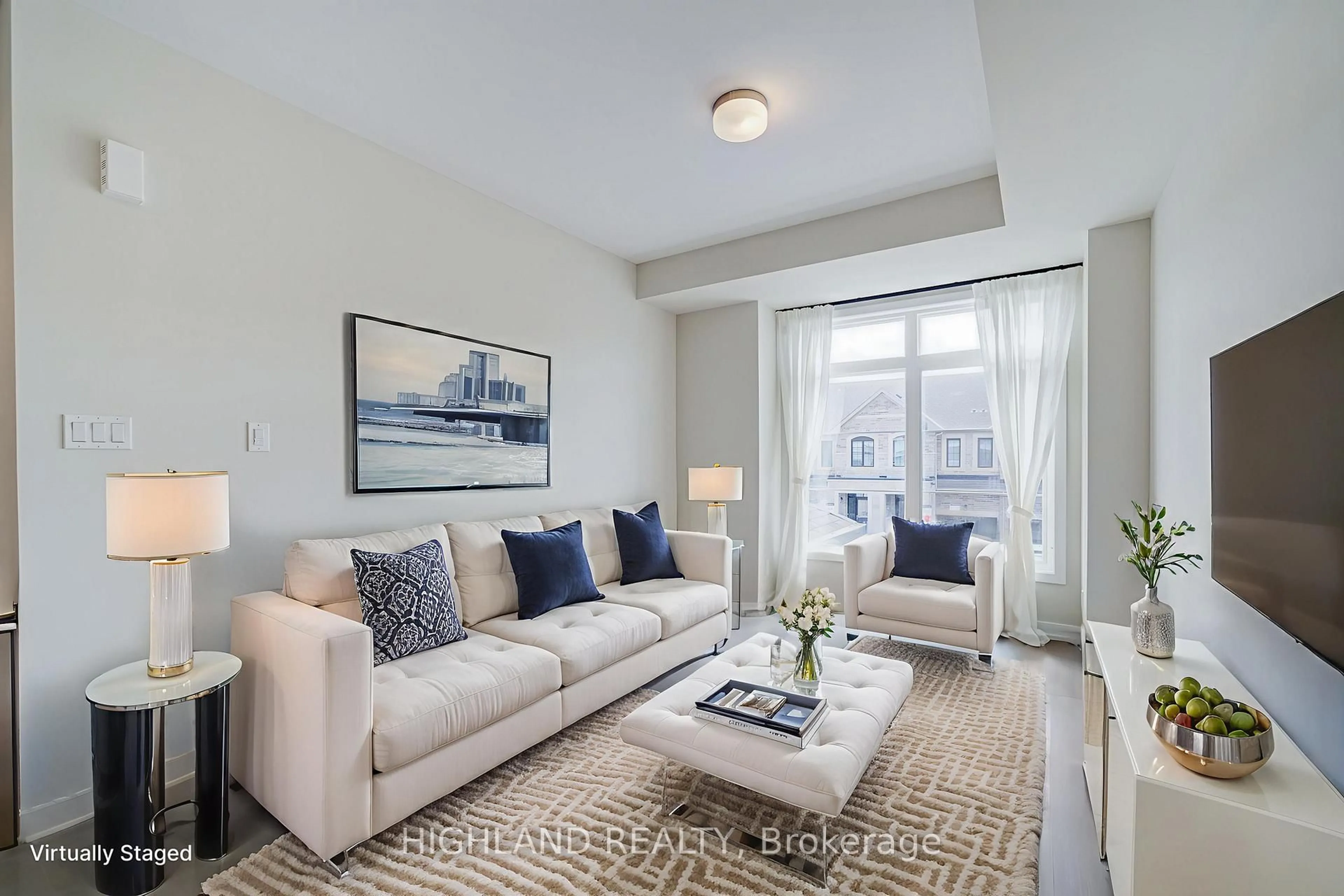 Living room with furniture, carpet floor for 3053 Robert Lamb Blvd, Oakville Ontario L6H 8B7