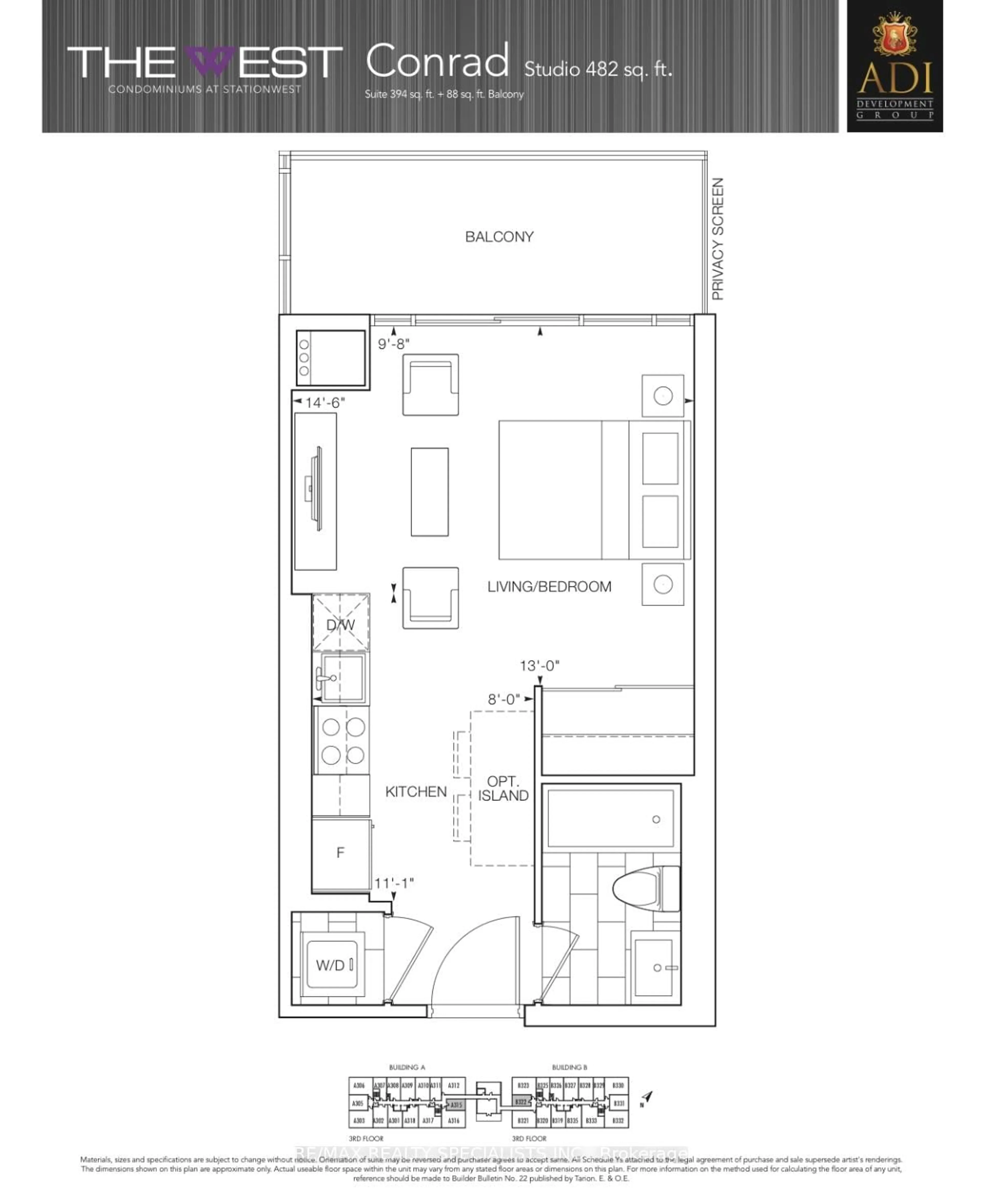 Floor plan for 1119 Cooke Blvd #B322, Burlington Ontario L7T 0C7