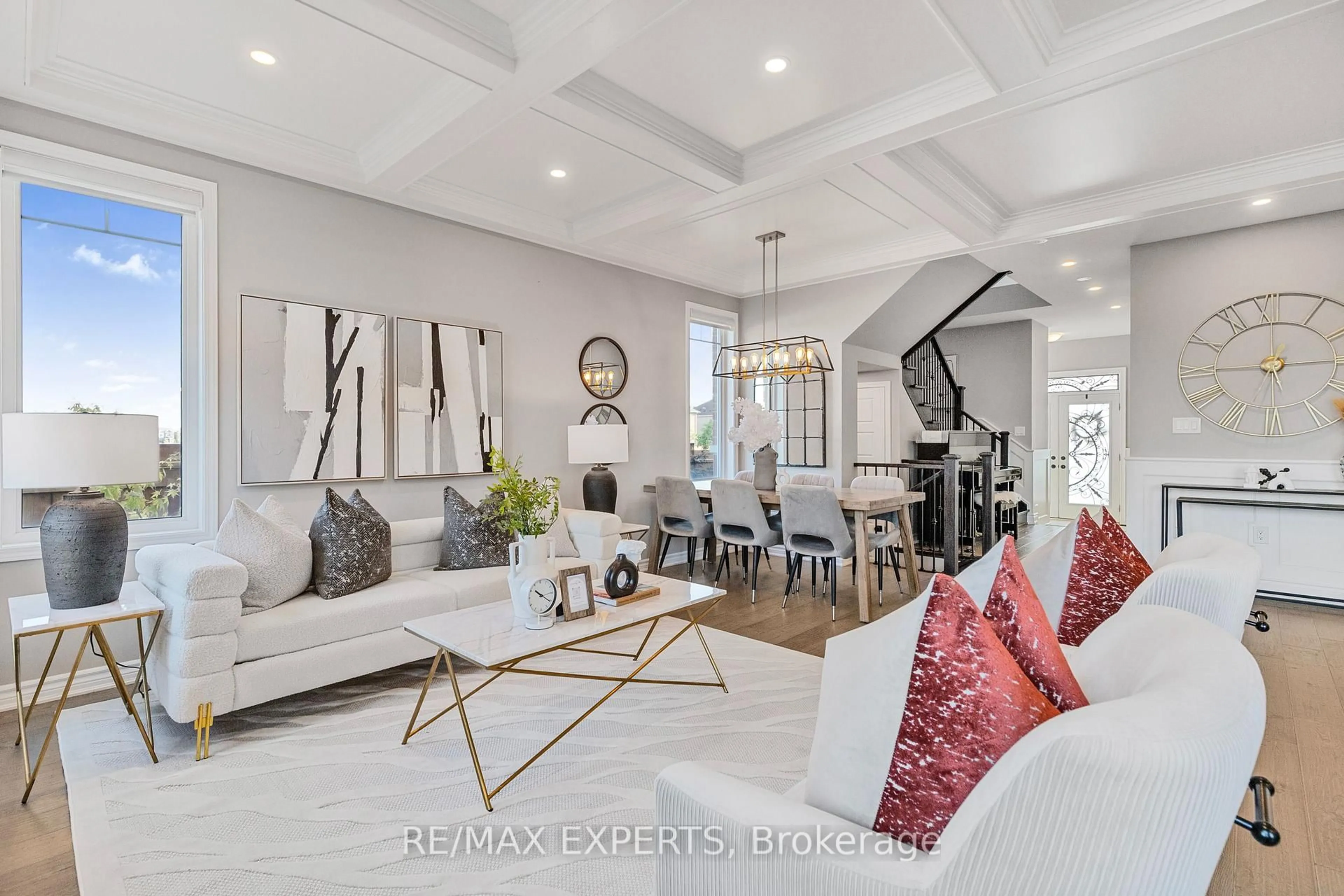 Living room with furniture, ceramic/tile floor for 1295 Kovachik Blvd, Milton Ontario L9E 1W7