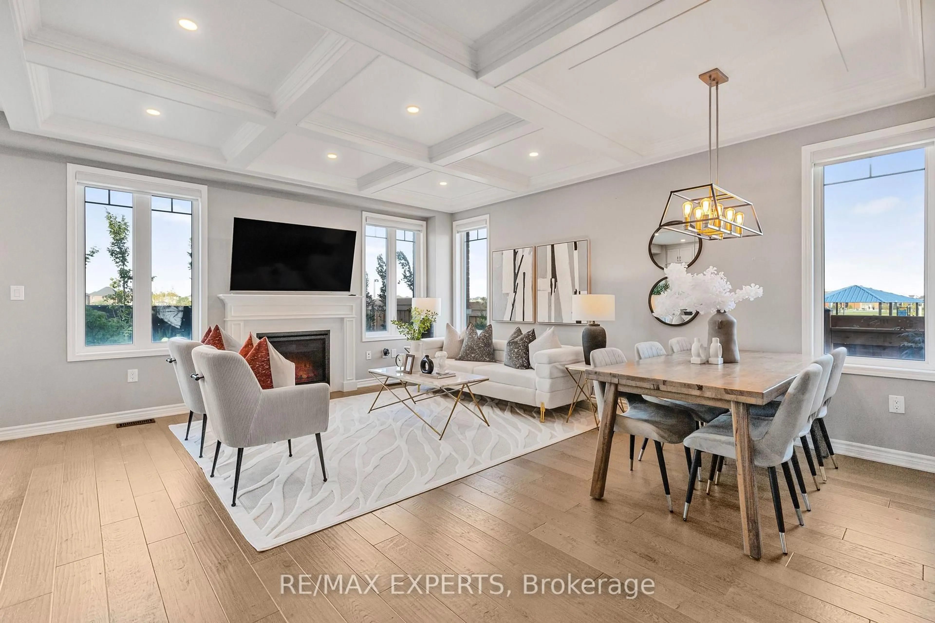Living room with furniture, unknown for 1295 Kovachik Blvd, Milton Ontario L9E 1W7
