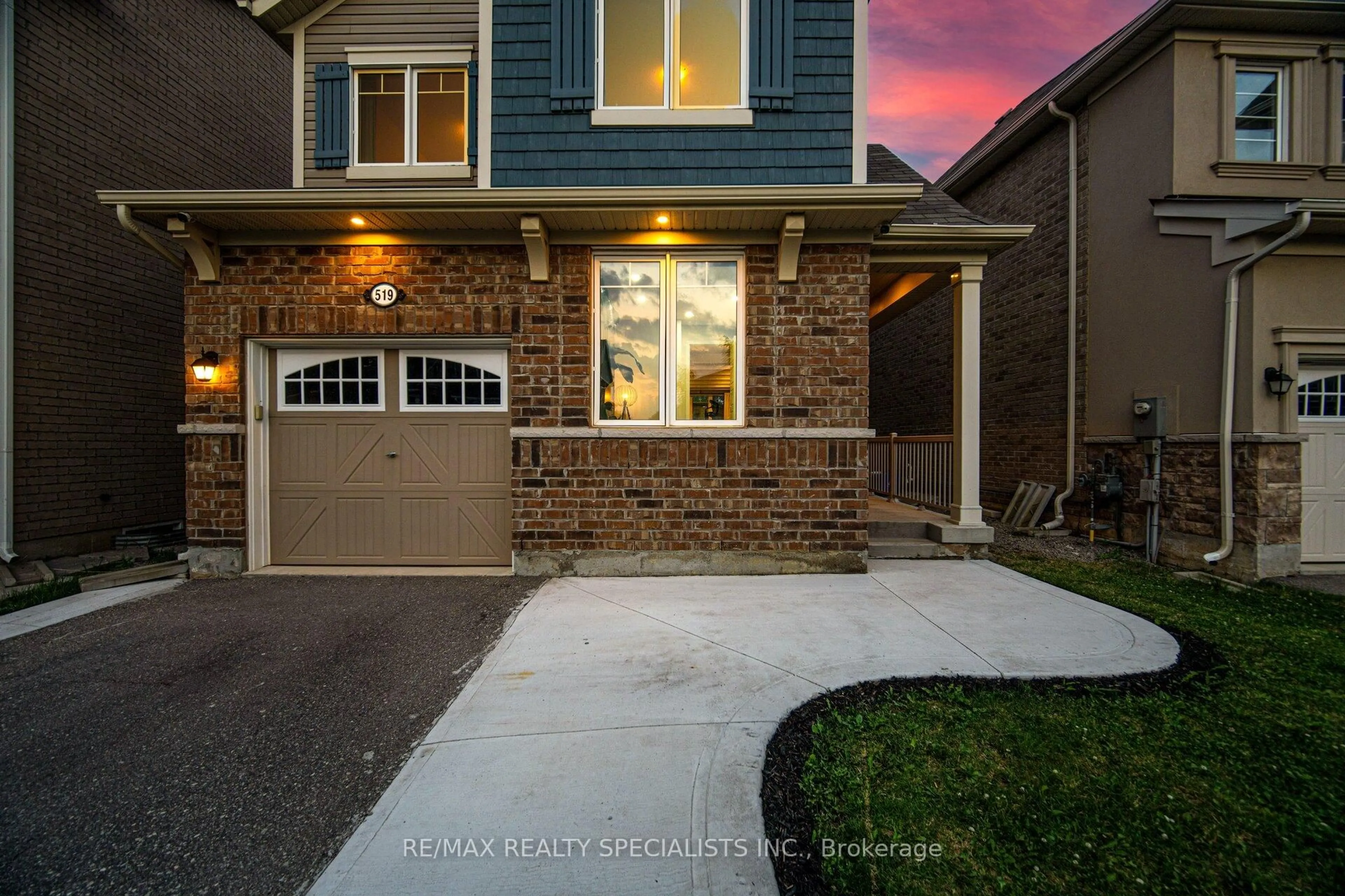 Home with brick exterior material, street for 519 English Mill Crt, Milton Ontario L9E 0A5