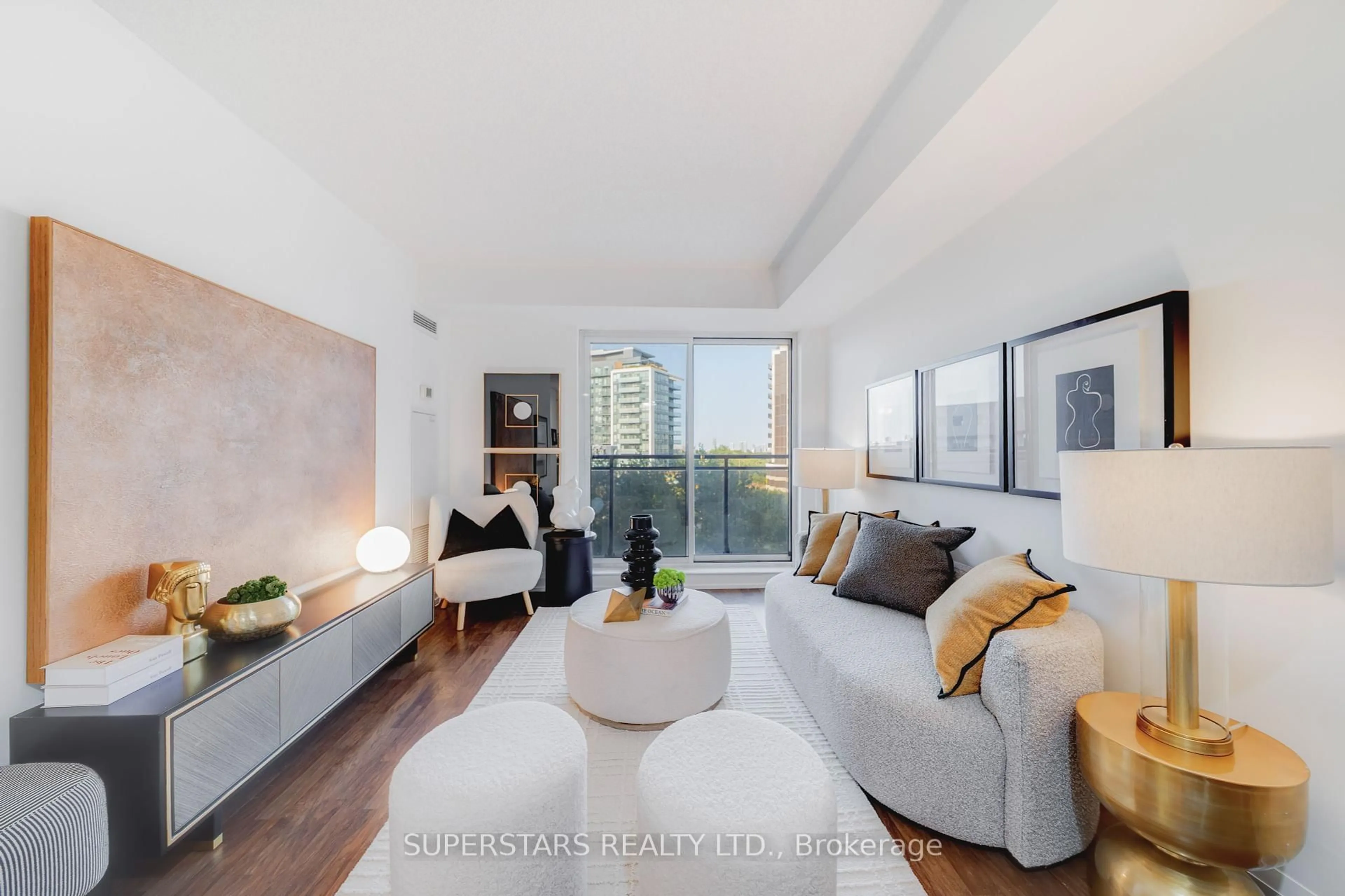Living room with furniture, unknown for 55 De Boers Dr #502, Toronto Ontario M3J 0G5