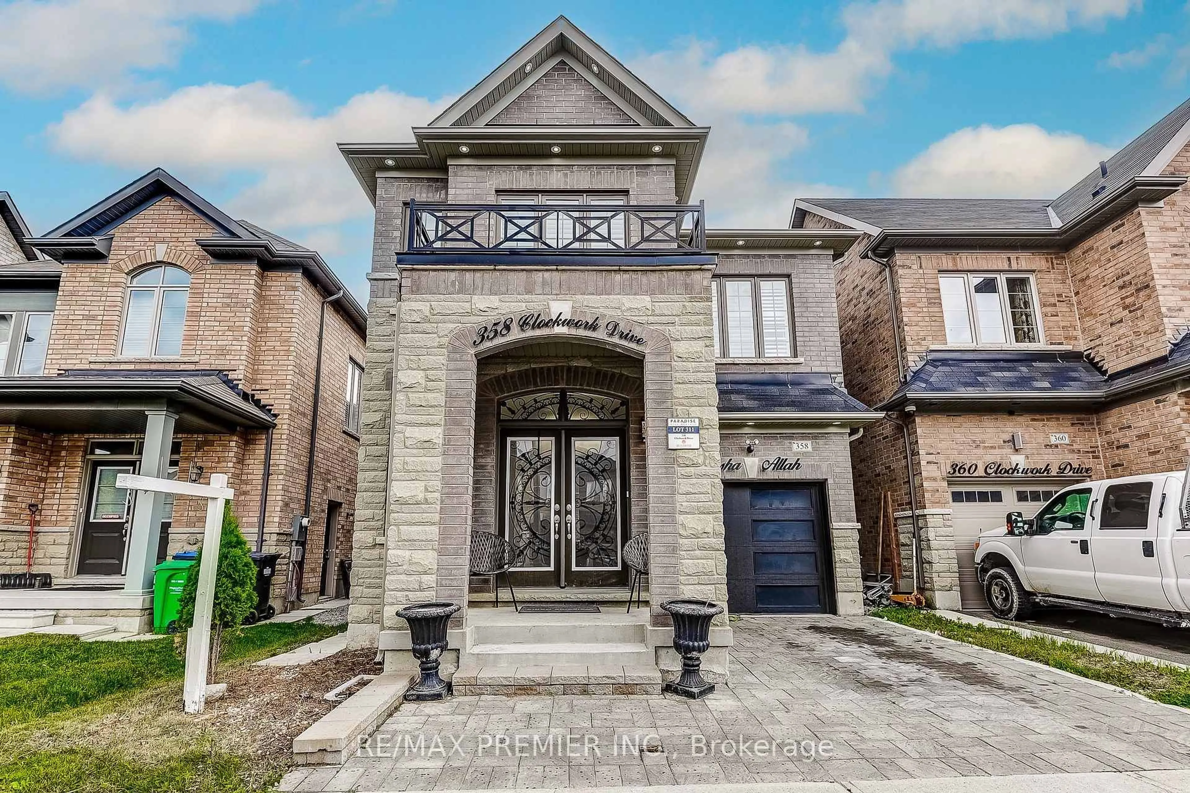 Home with brick exterior material, street for 358 Clockwork Dr, Brampton Ontario L7A 5C5