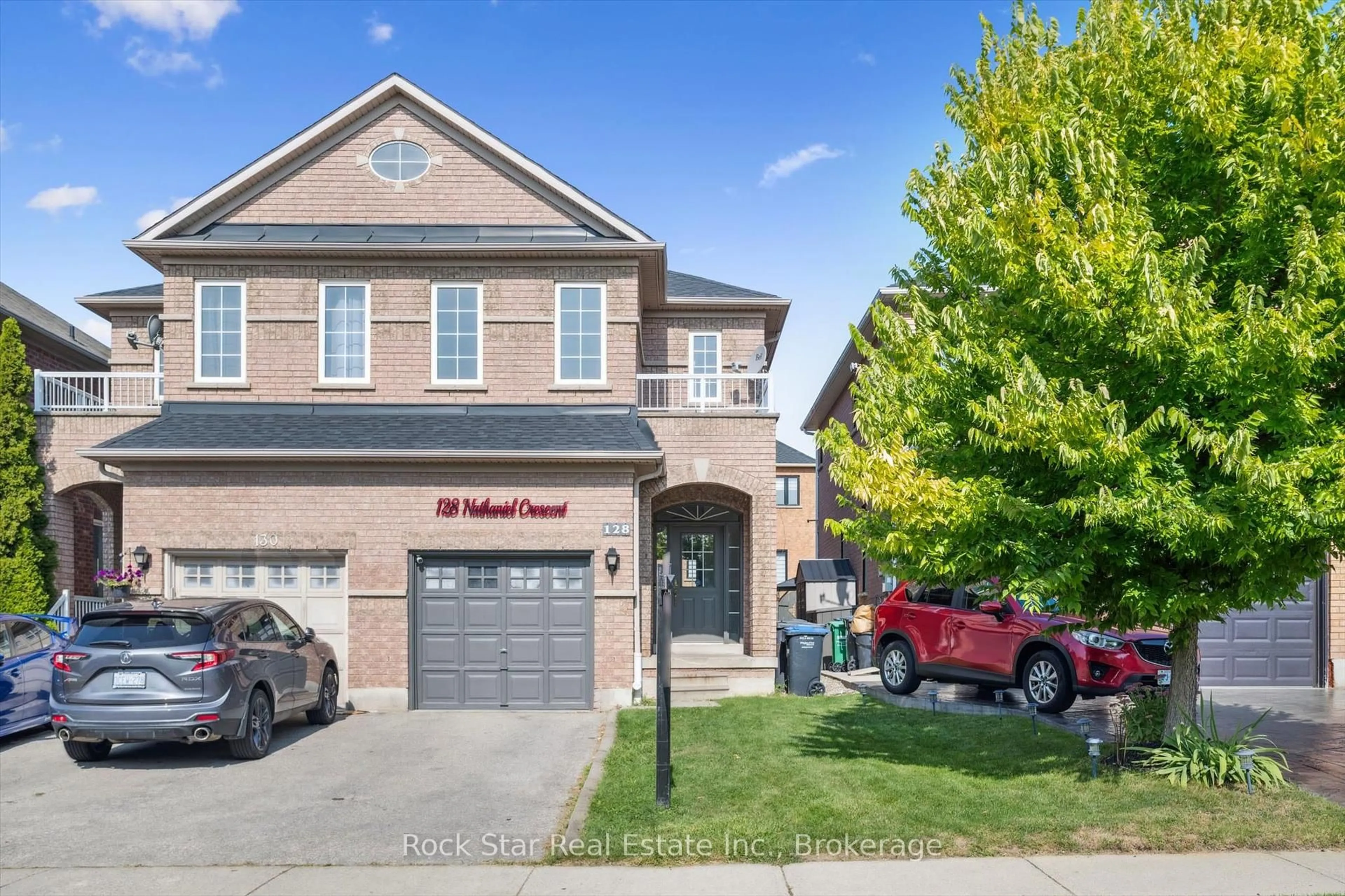 Home with brick exterior material, street for 128 Nathaniel Cres, Brampton Ontario L6Y 5M3