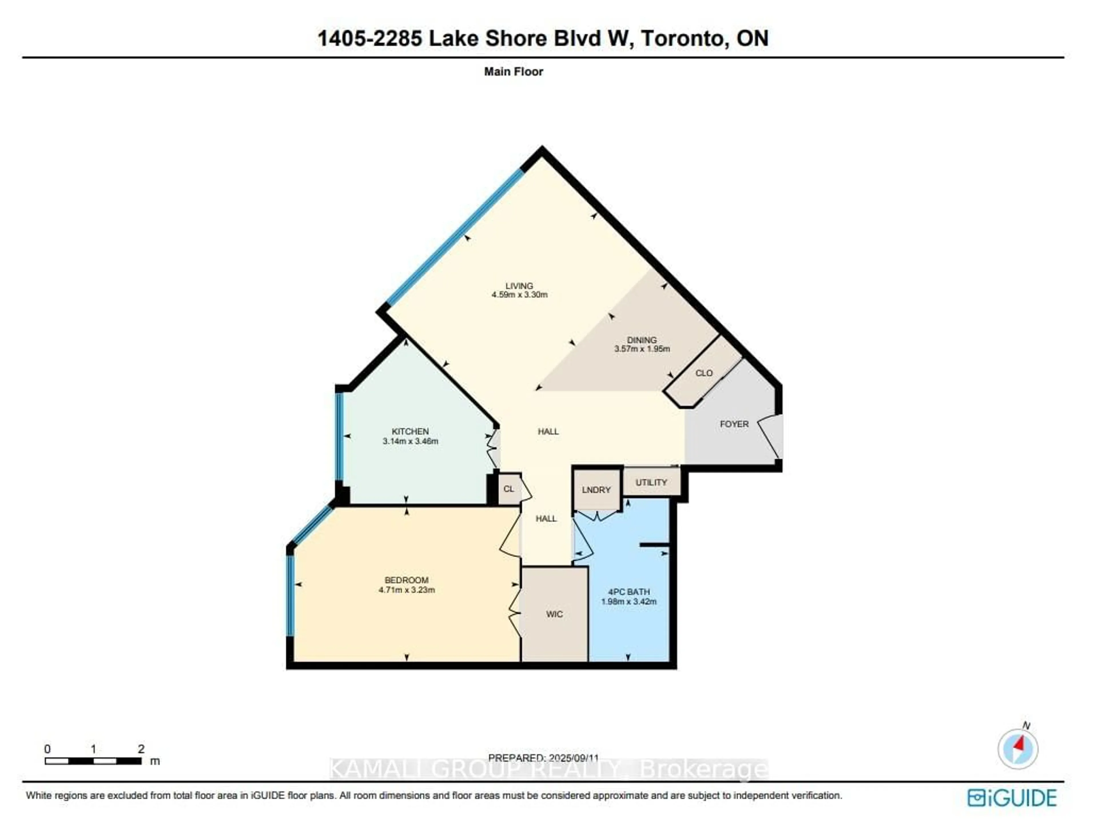 Floor plan for 2285 Lake Shore Blvd #1405, Toronto Ontario M8V 3X9