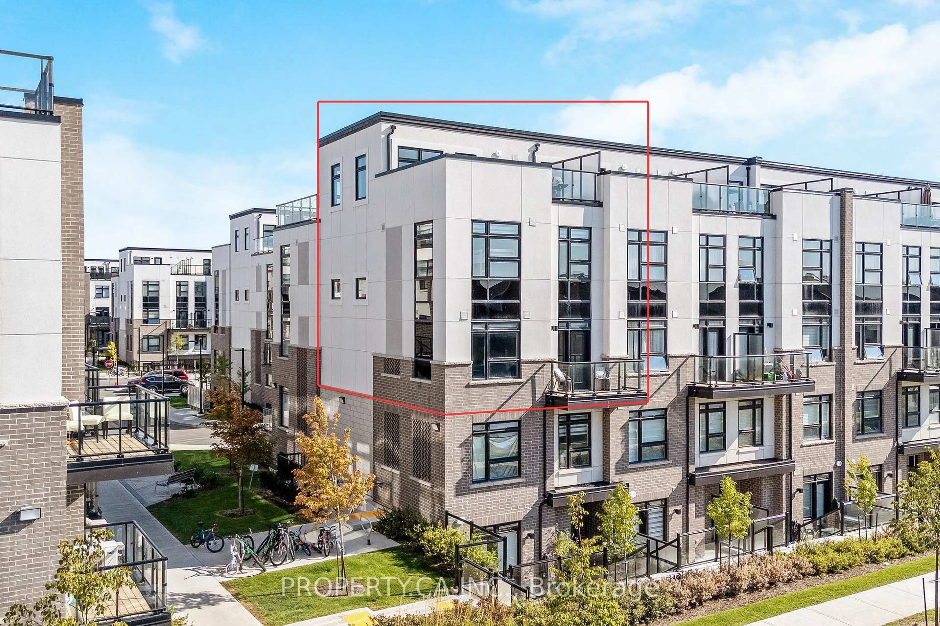 A pic from outside/outdoor area/front of a property/back of a property/a pic from drone, city buildings view from balcony for 1569 Rose Way #119, Milton Ontario L9E 1N4
