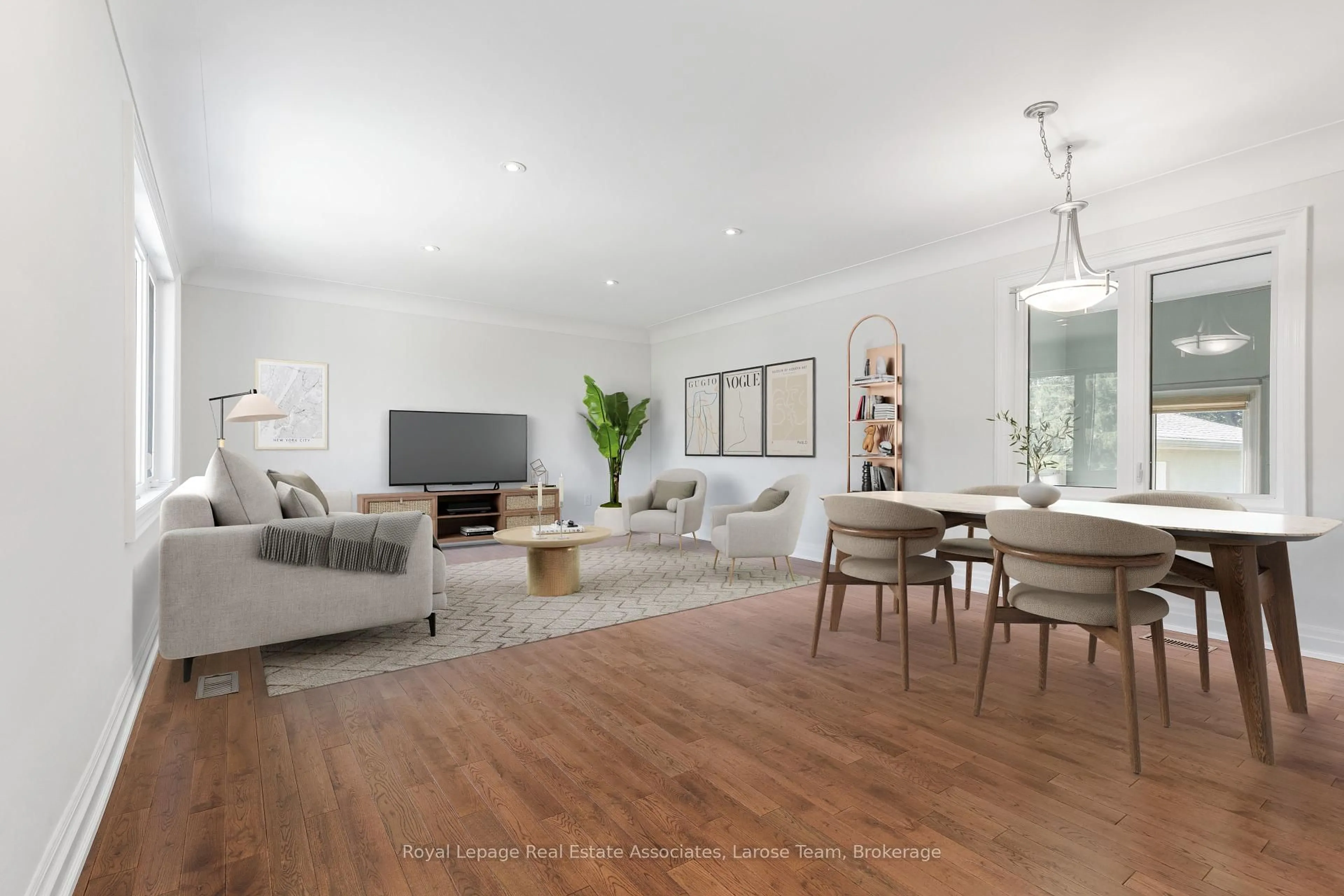 Living room with furniture, wood/laminate floor for 236 Woodale Ave, Oakville Ontario L6K 2N2
