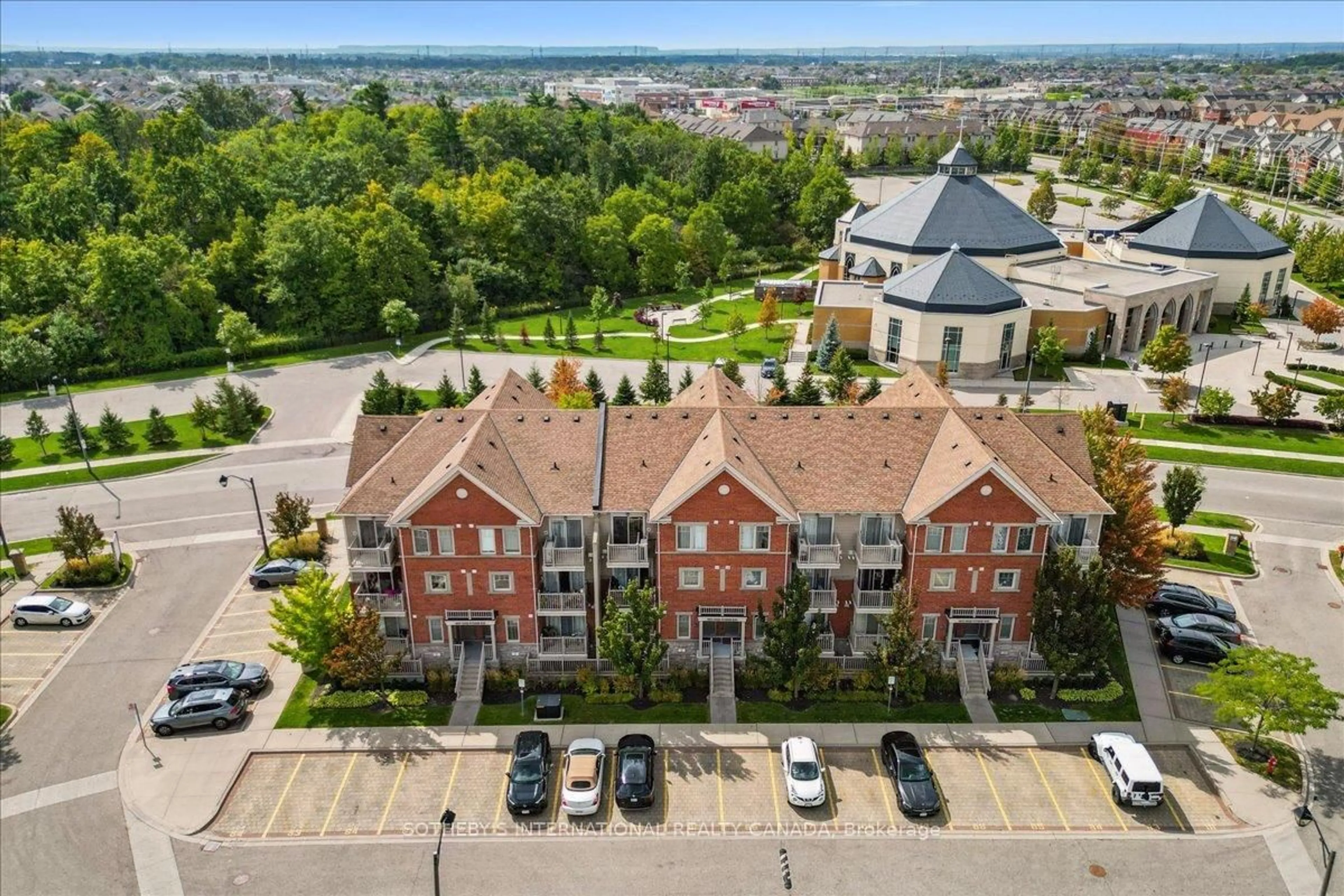 A pic from outside/outdoor area/front of a property/back of a property/a pic from drone, city buildings view from balcony for 5625 Oscar Peterson Blvd #19, Mississauga Ontario L5M 0T2