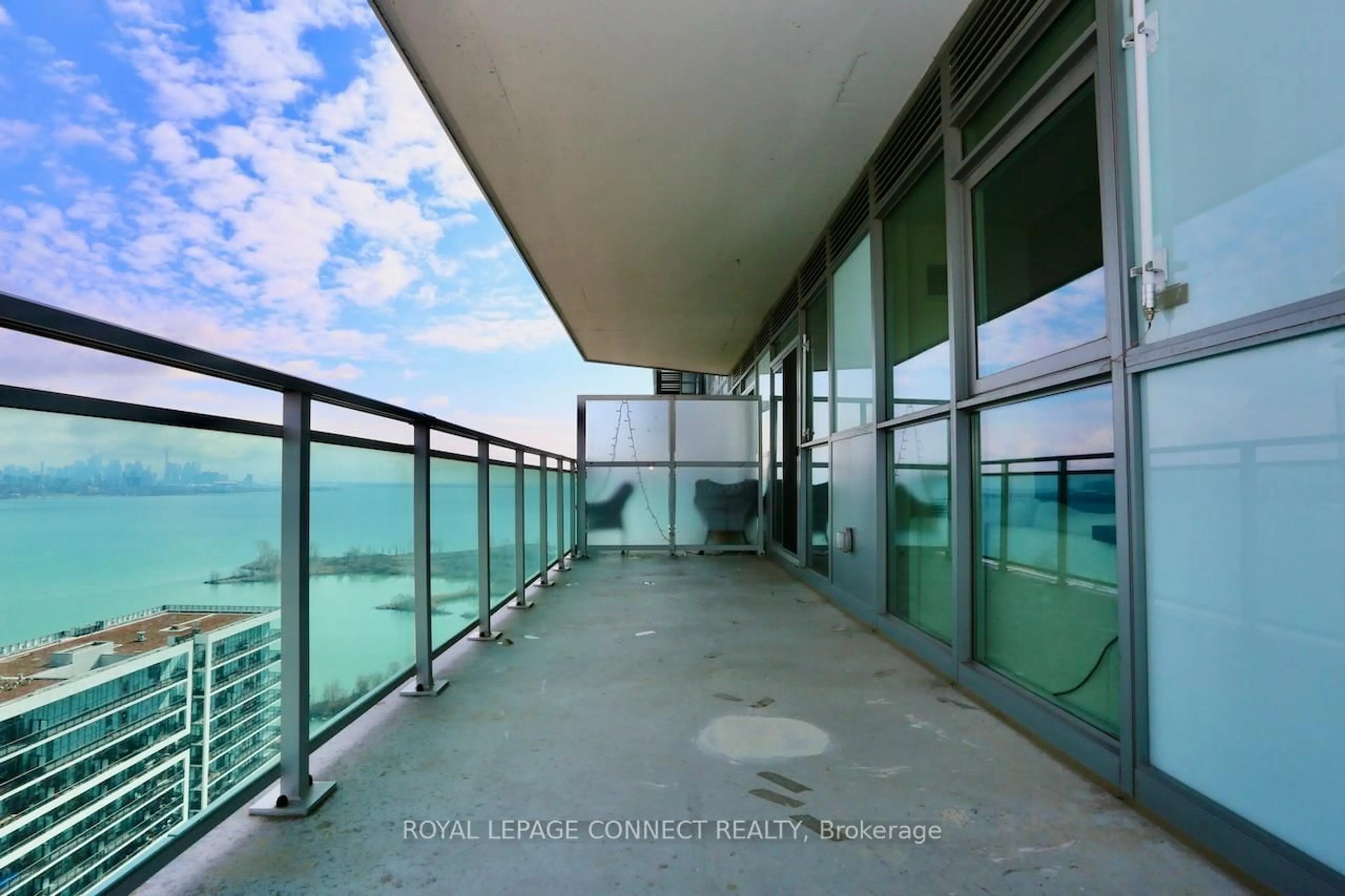 Balcony in the apartment, water/lake/river/ocean view for 33 Shore Breeze Dr #2504, Toronto Ontario M8V 1A1