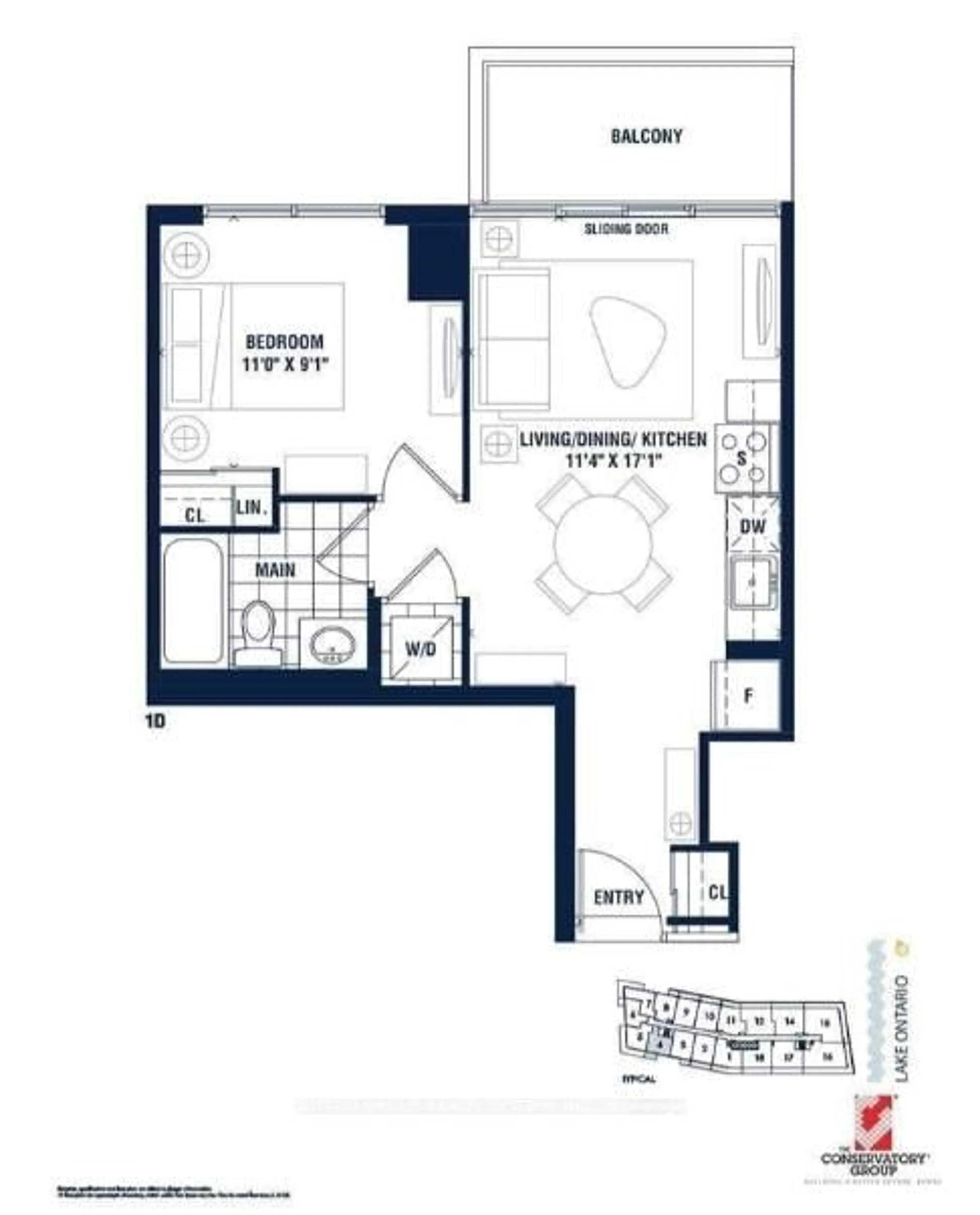 Floor plan for 39 Annie Craig Dr #1604, Toronto Ontario M8V 0H1