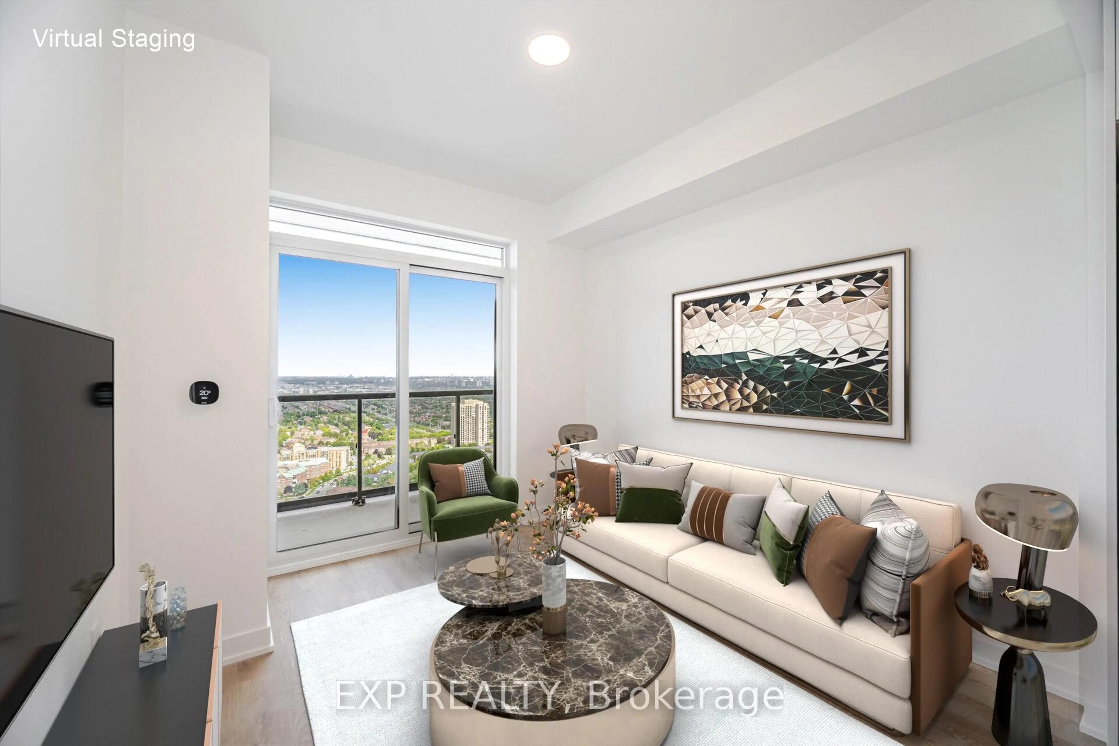Living room with furniture, unknown for 5105 Hurontario St #3012, Mississauga Ontario L4Z 3X7