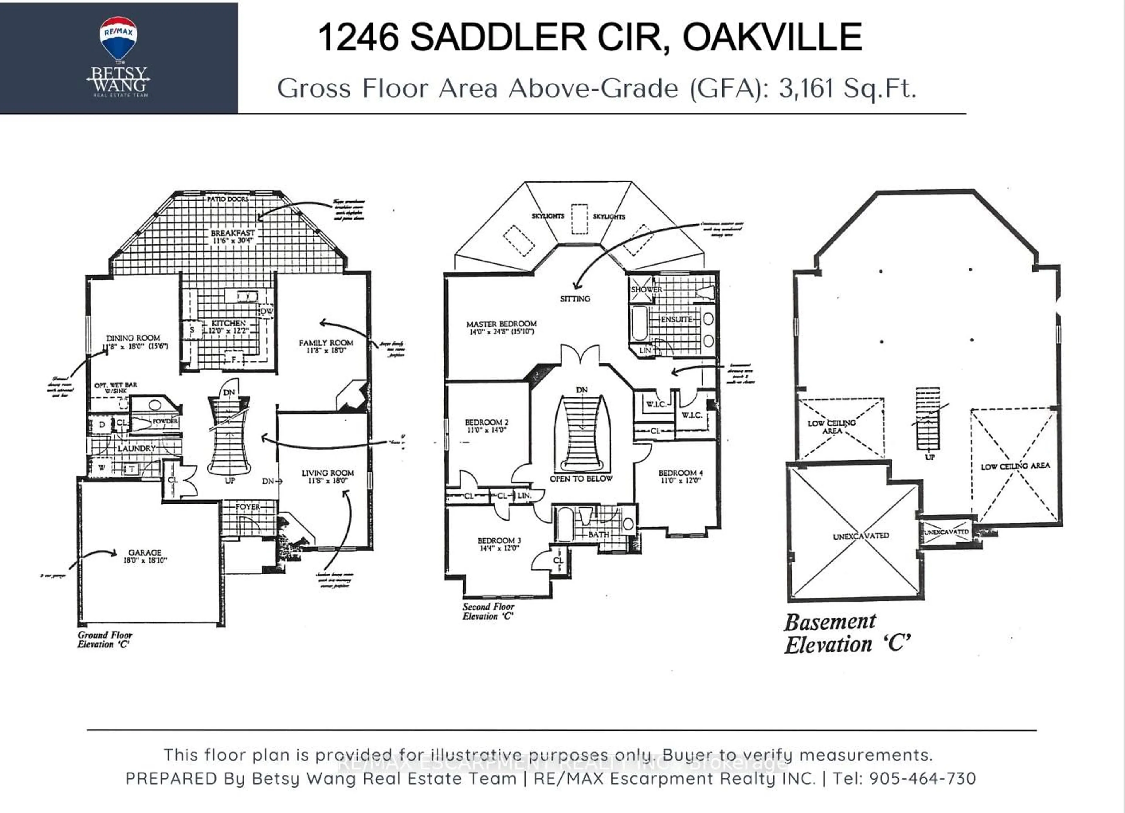 Floor plan for 1246 Saddler Circ, Oakville Ontario L6M 2X5