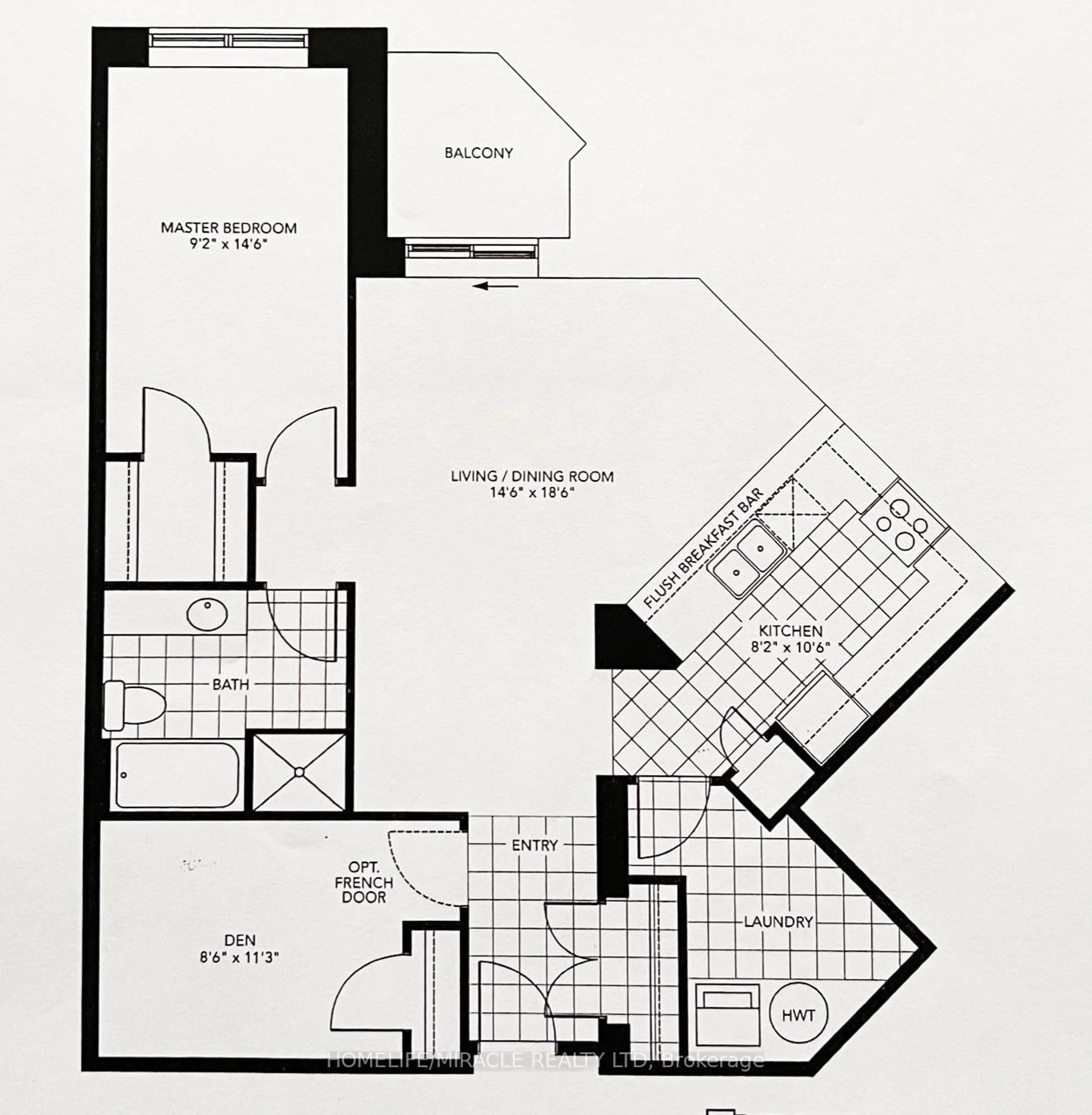 Floor plan for 383 Main St E #502, Milton Ontario L9T 1P7