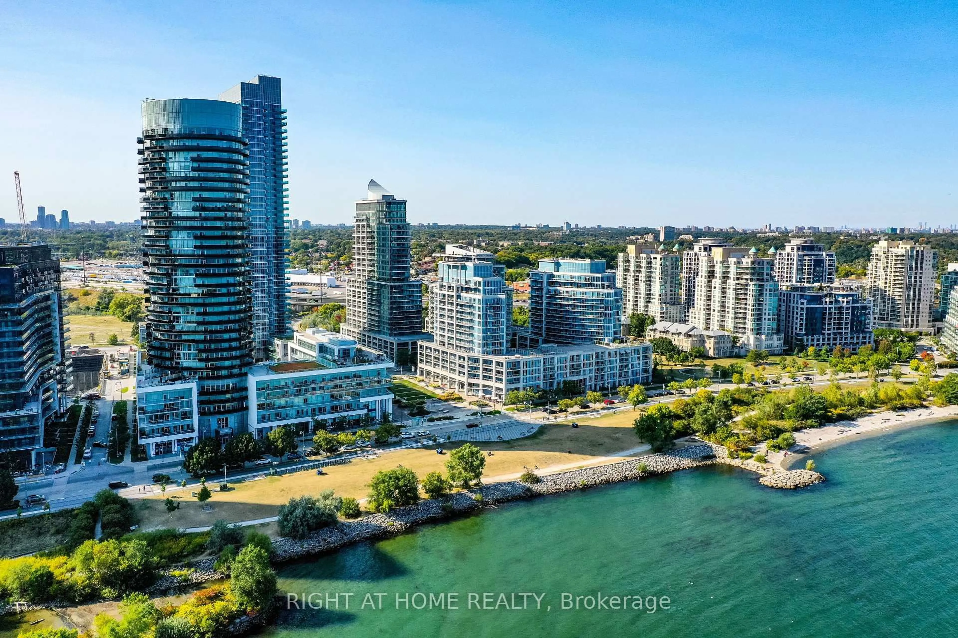 A pic from outside/outdoor area/front of a property/back of a property/a pic from drone, water/lake/river/ocean view for 2111 Lake Shore Blvd #Ph03, Toronto Ontario M8V 4B2
