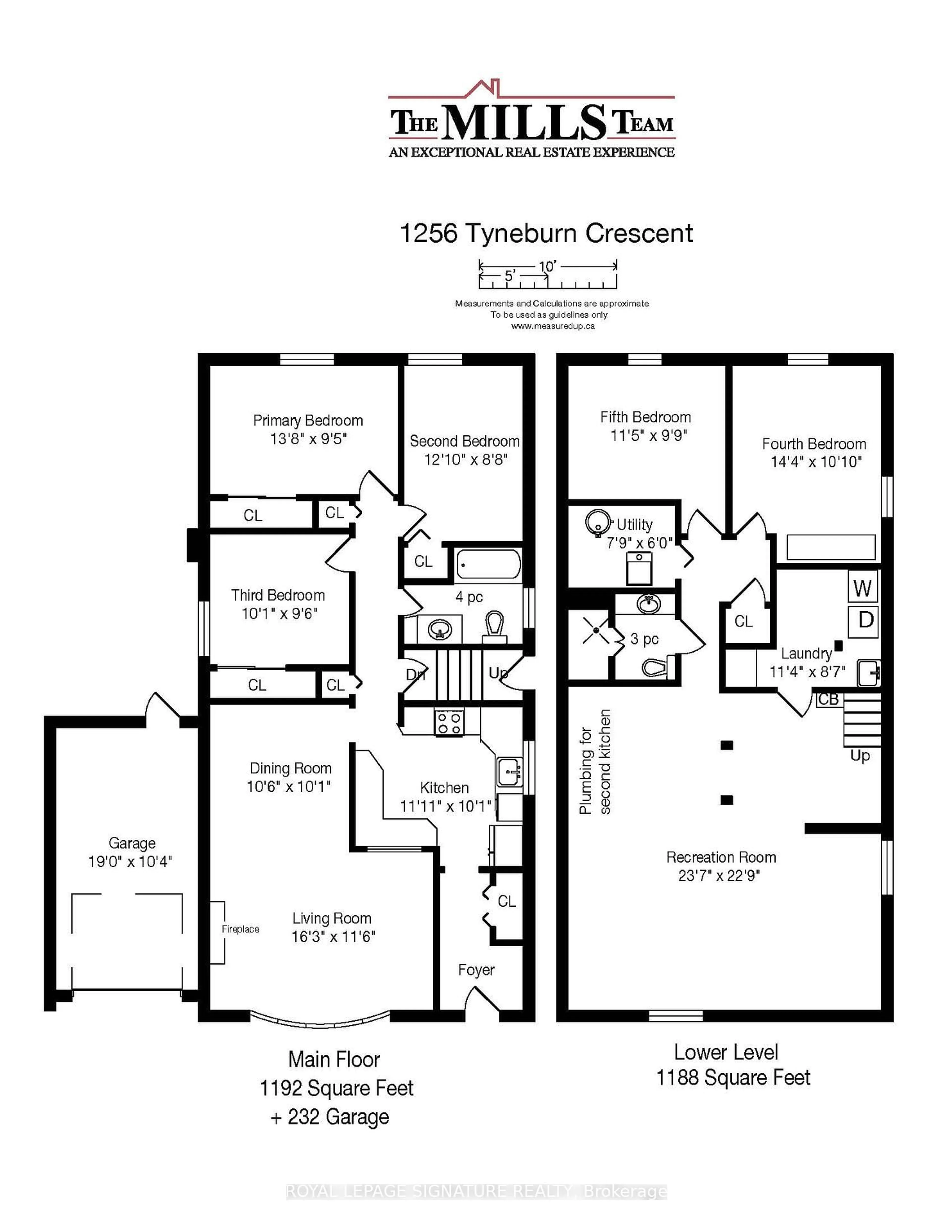 Floor plan for 1256 Tyneburn Cres, Mississauga Ontario L4X 1P4