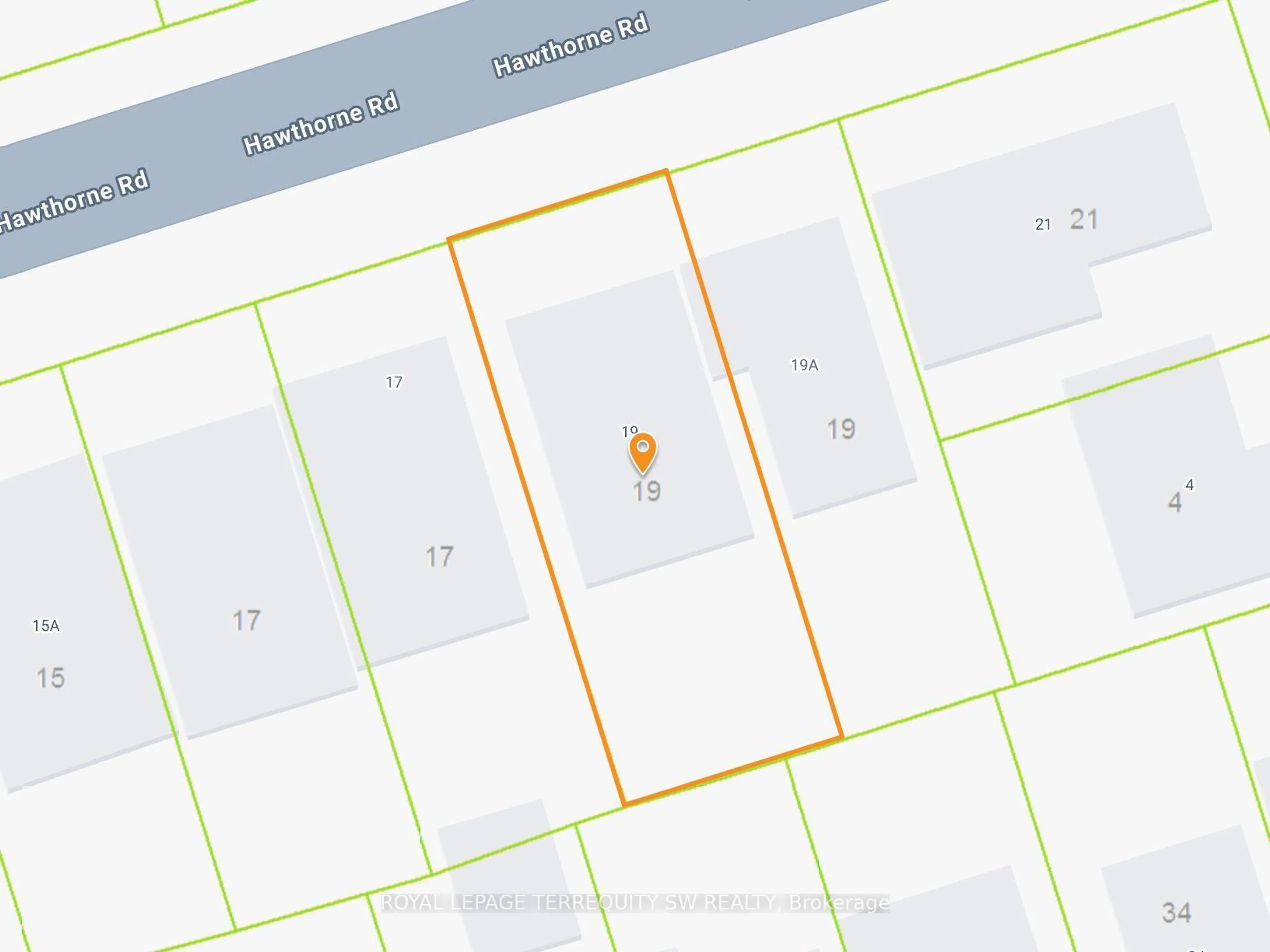 Picture of a map for 19 Hawthorne Rd, Toronto Ontario M9R 1N9